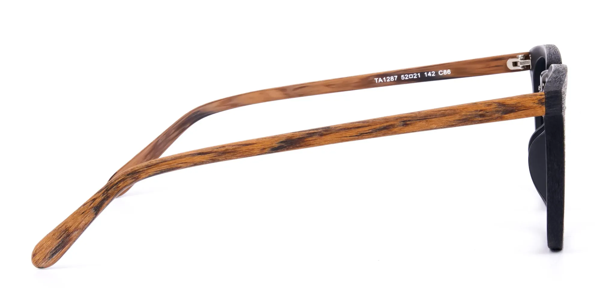 Black and Brown Full Rim Wooden Glasses-4