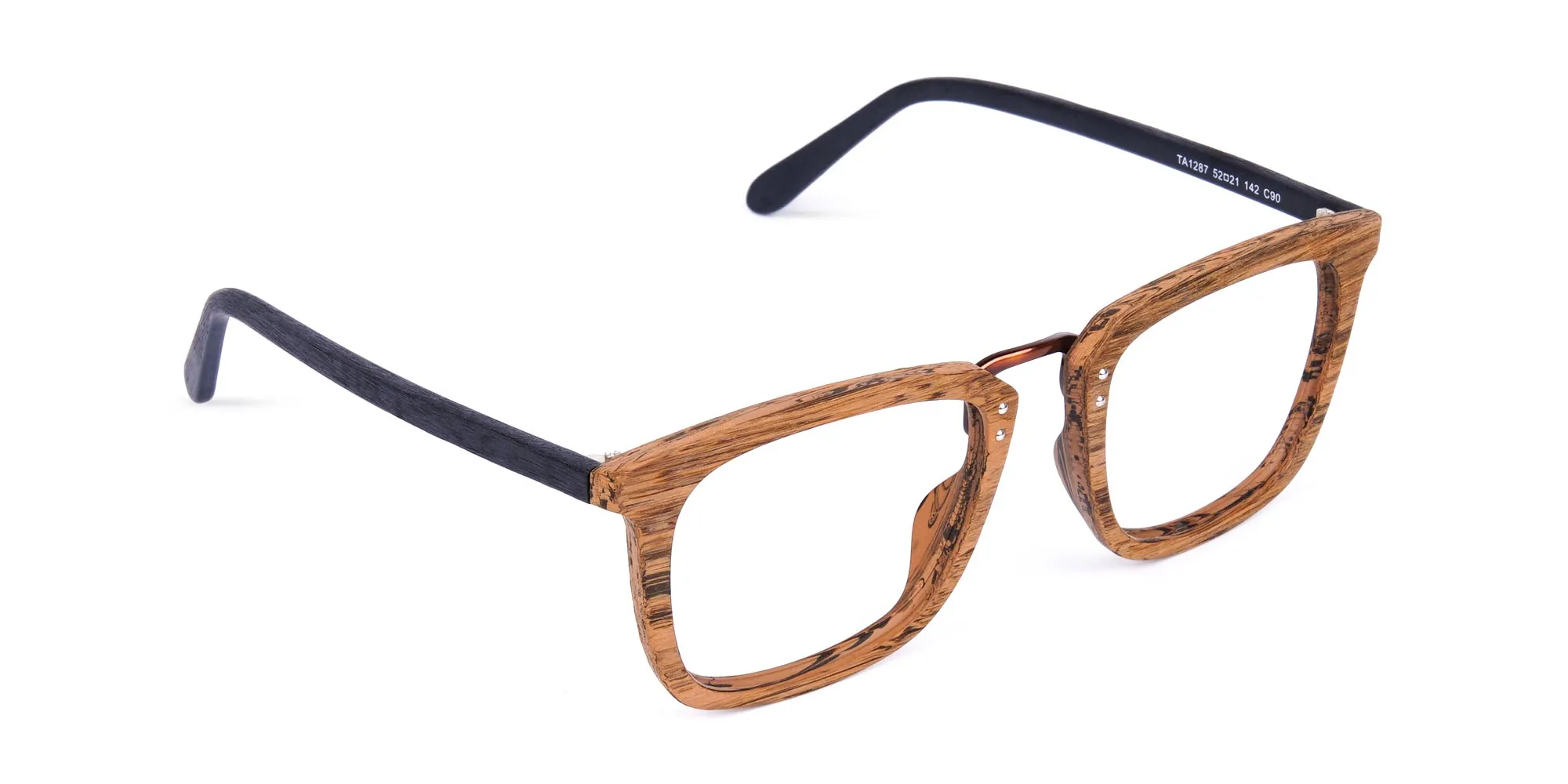 Elm Brown Full Rim Wooden Glasses-2