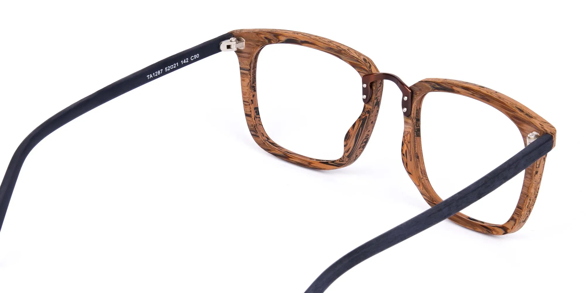 Elm Brown Full Rim Wooden Glasses-5
