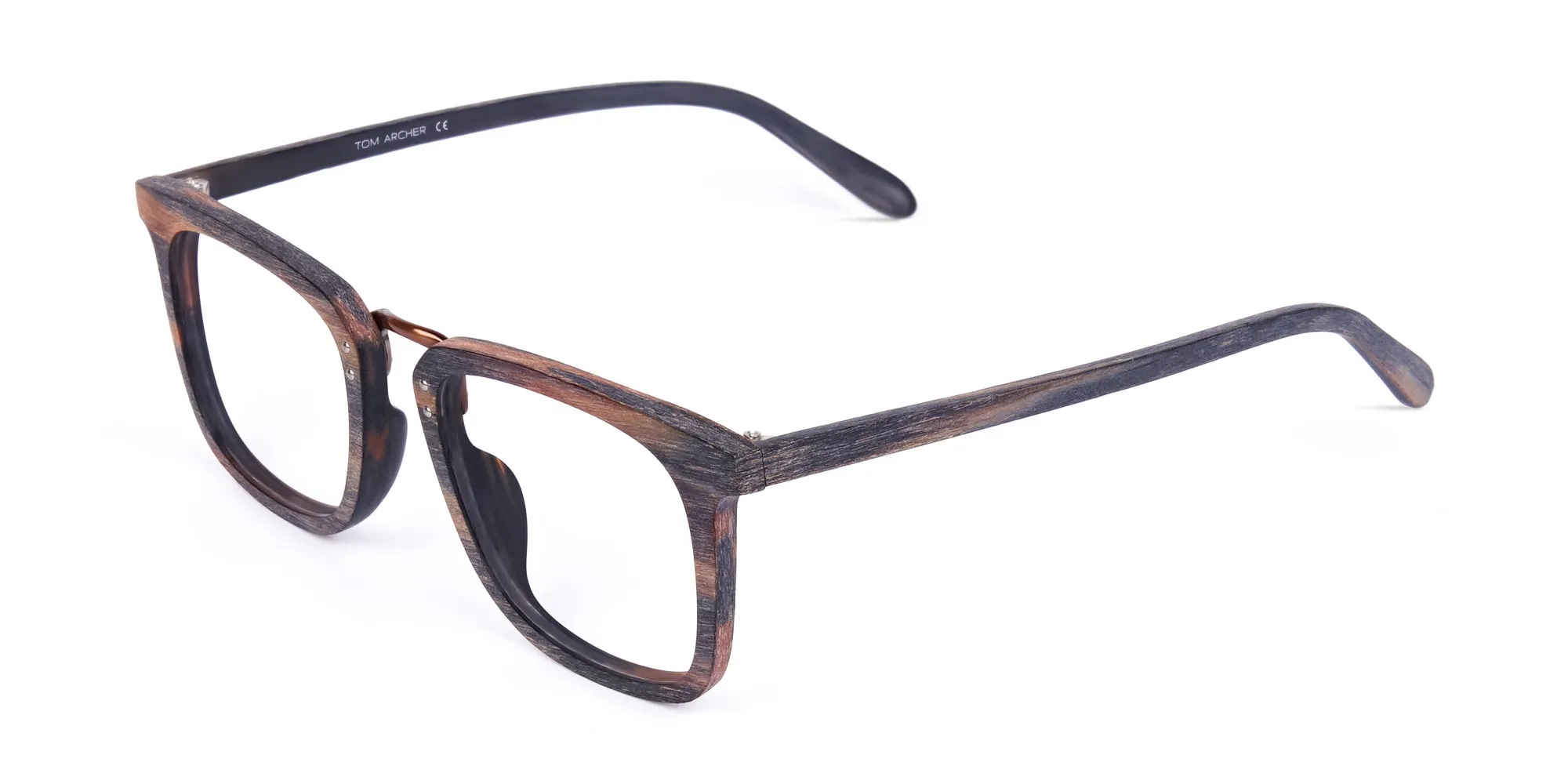 Wooden Texture Tortoise Full Rim Glasses-3