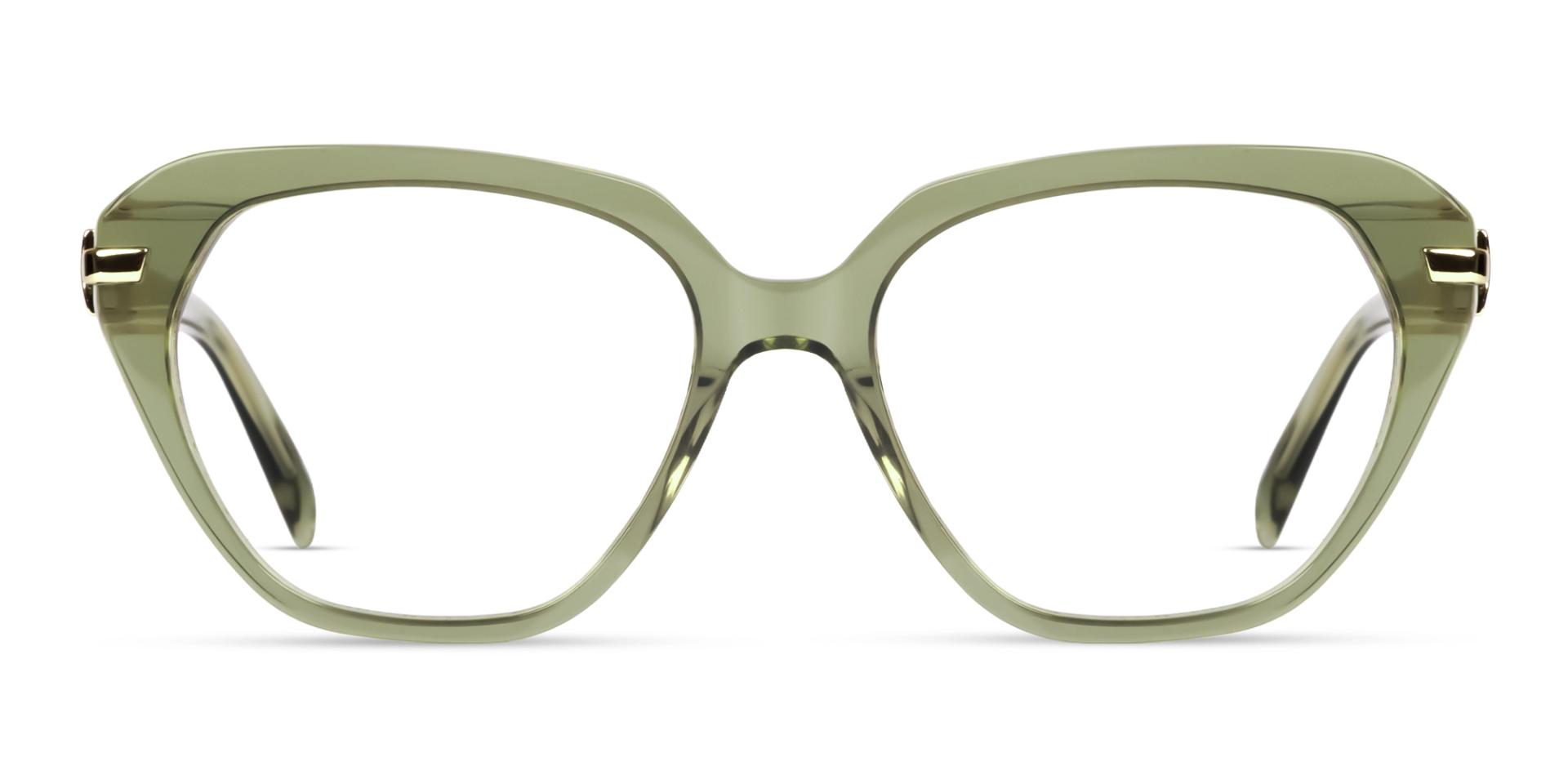 Crystal Green Acetate Geometric Cateye Glasses Crystal Green Acetate Geometric Cateye Glasses