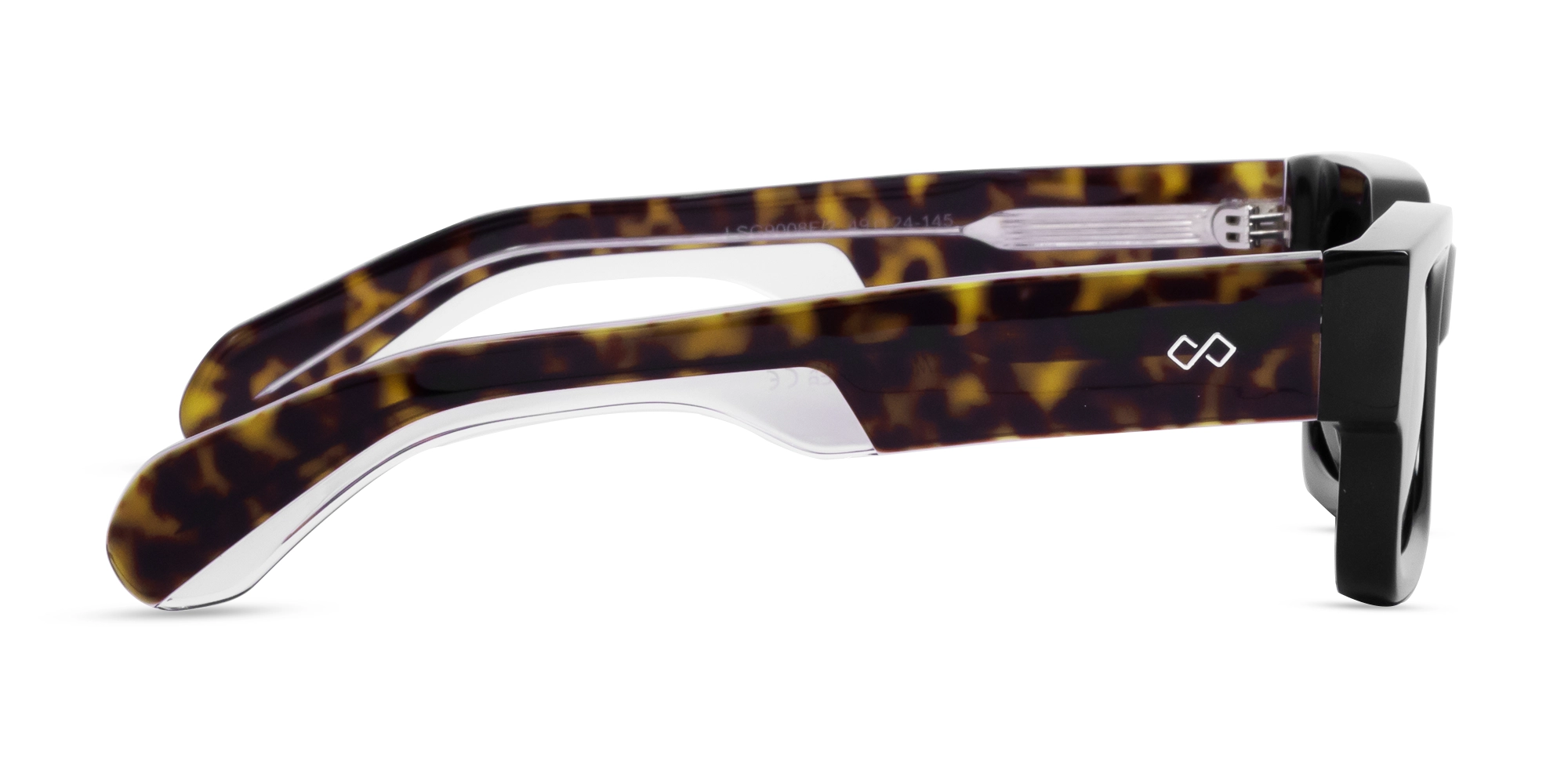 Black & Tortoise Acetate Rectangle Glasses-4