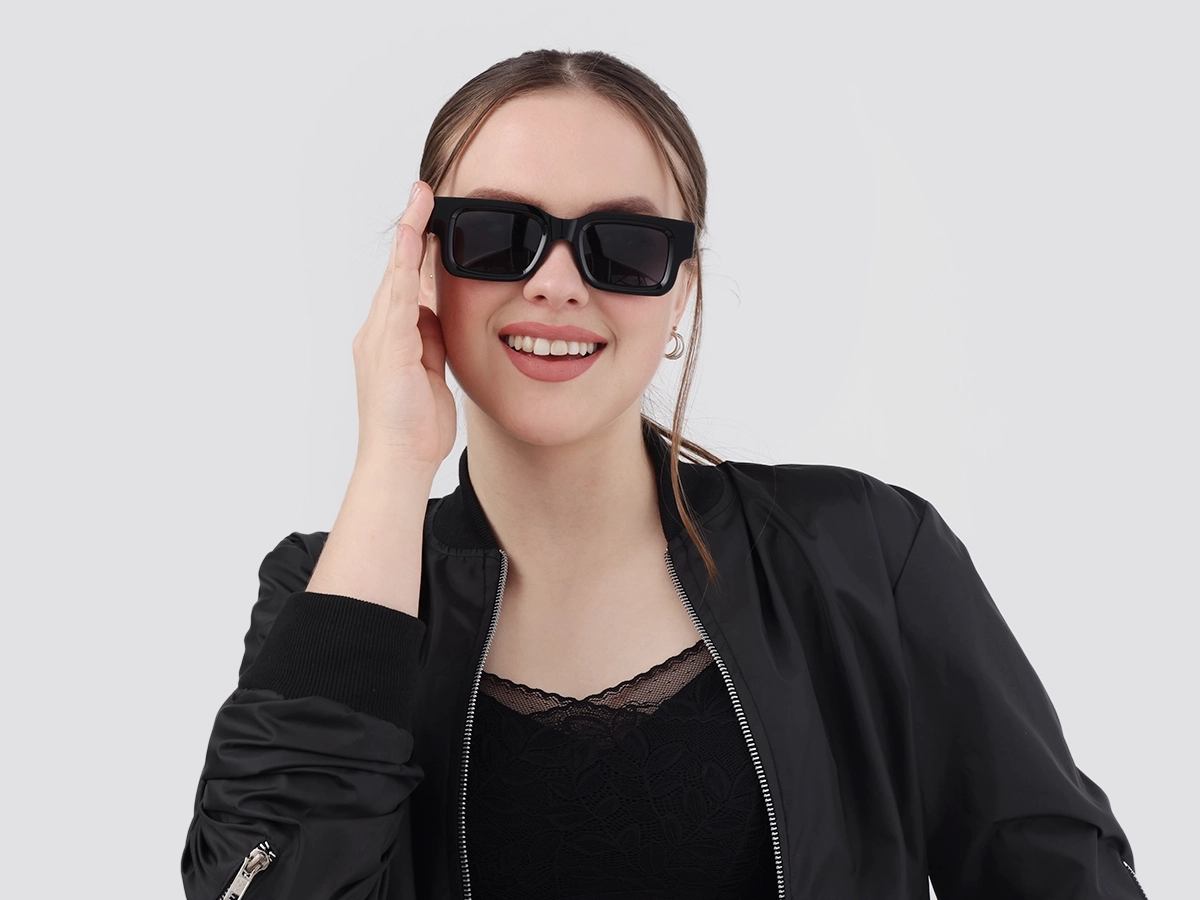 Trendy Black Rectangle Full Rim Sunglasses-51