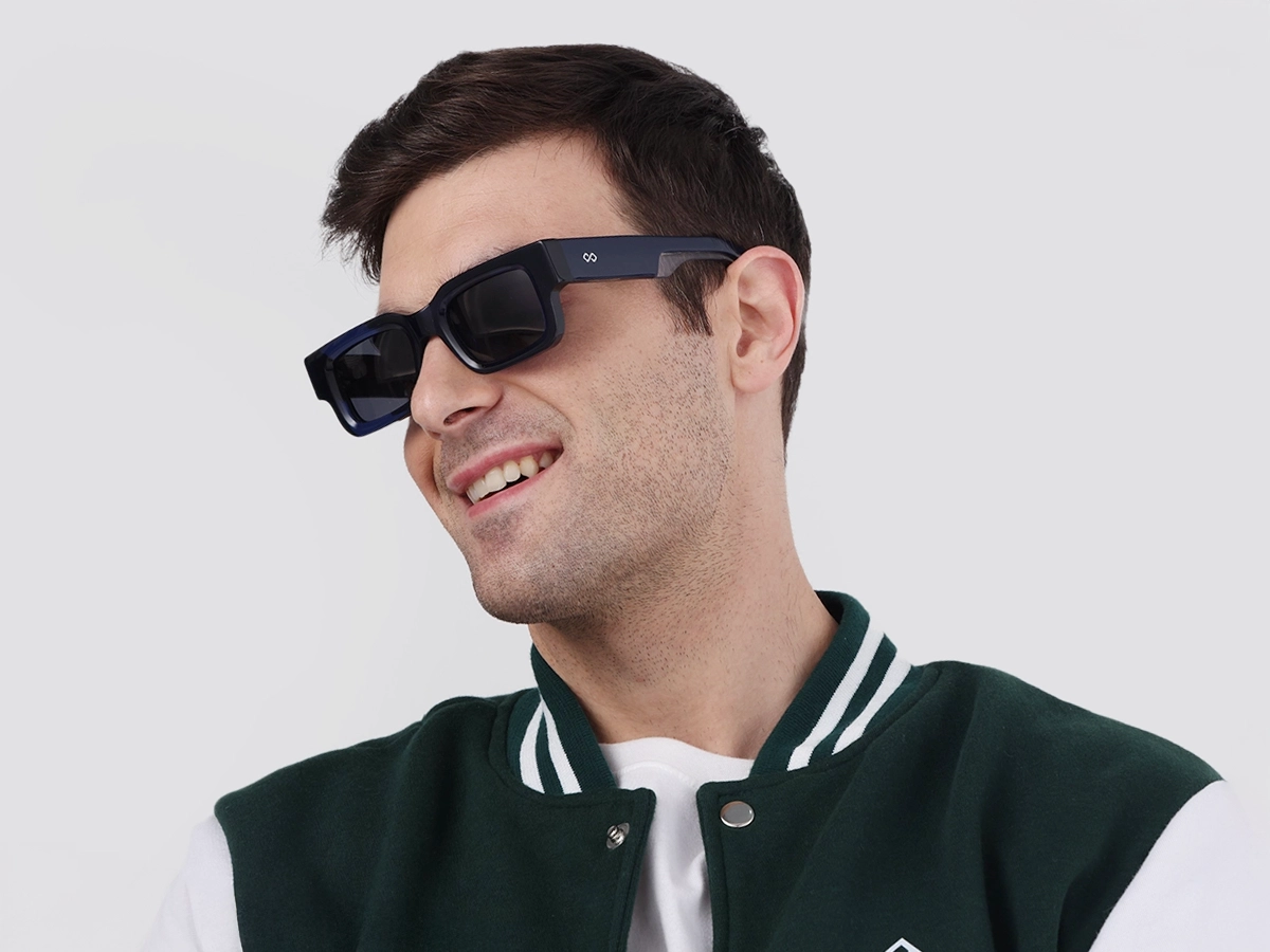 Thick Crystal Blue Rectangle Sunglasses-41