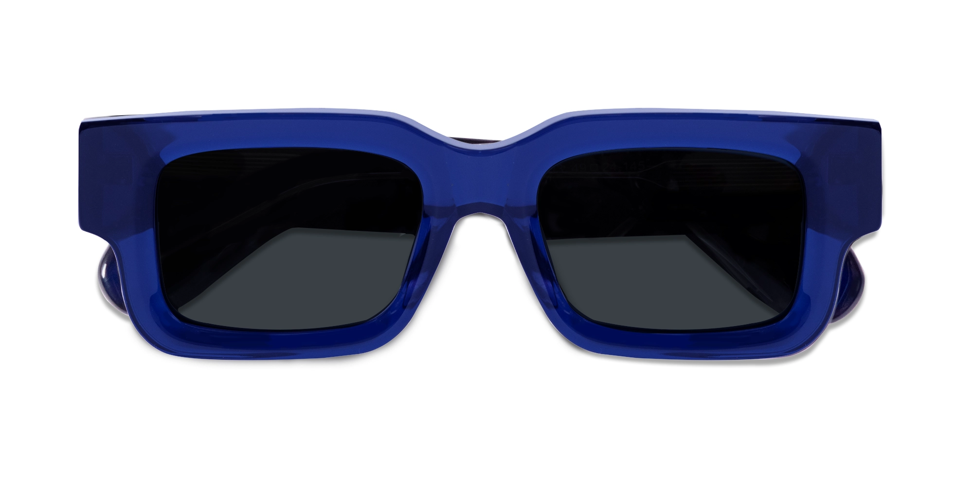 Thick Crystal Blue Rectangle Sunglasses-6