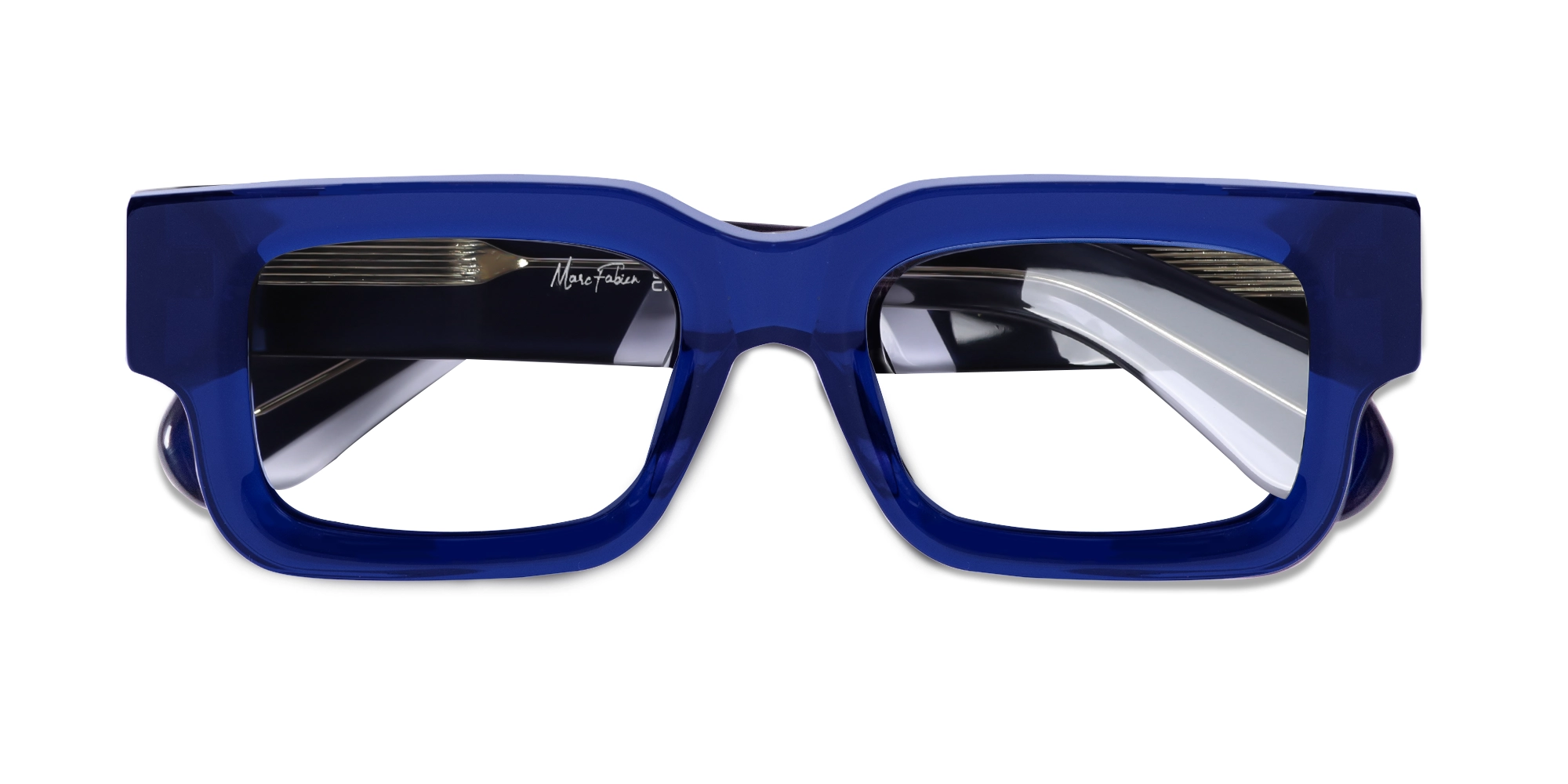 Crystal Blue Acetate Rectangle Glasses-6