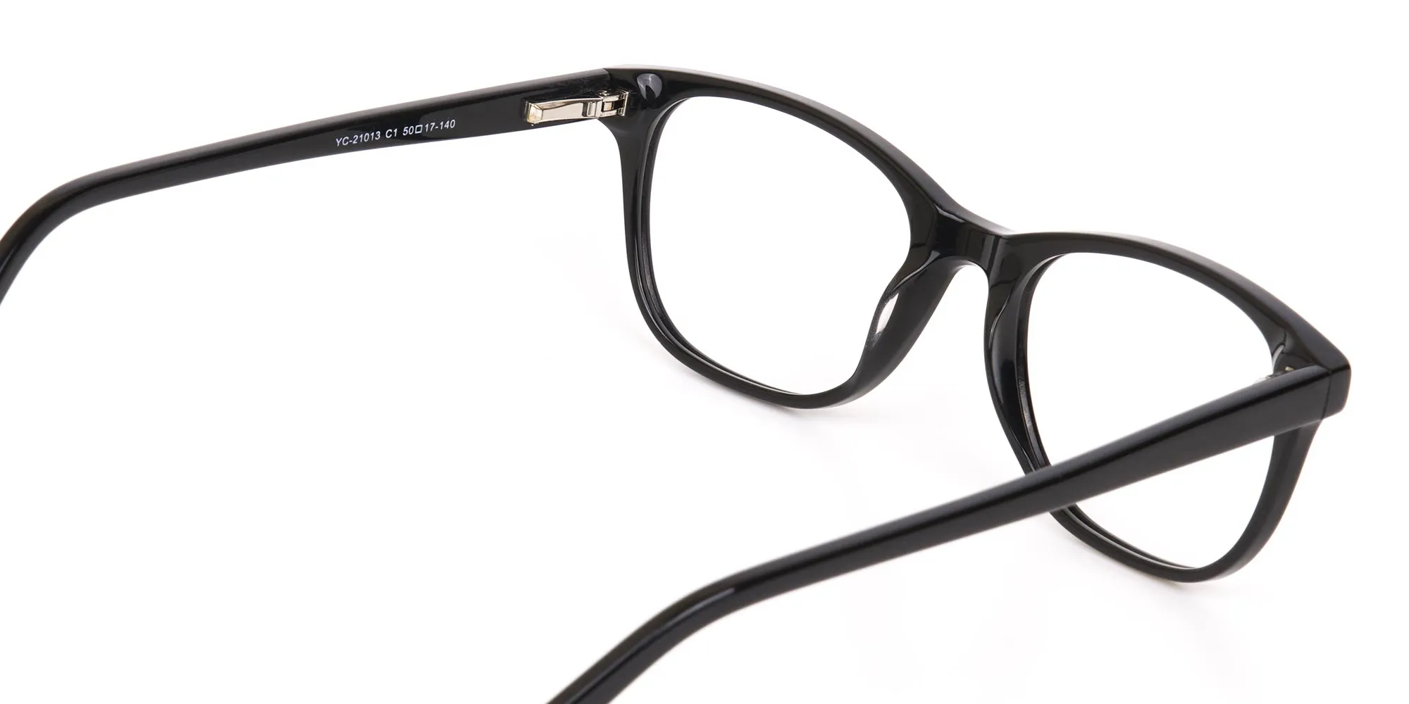 Black Acetate Rectangular Eyeglasses Unisex-5