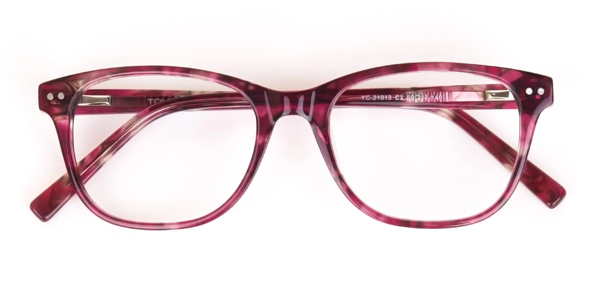 Rose Pink Marble Acetate Rectangular Glasses-2