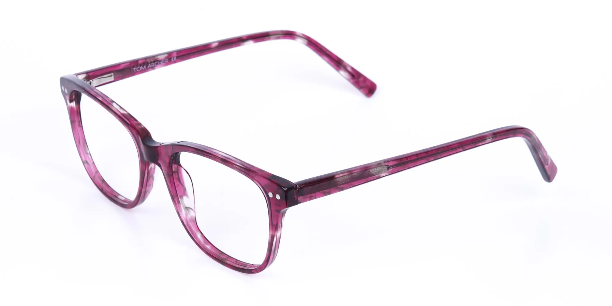 Rose Pink Marble Acetate Rectangular Glasses-2