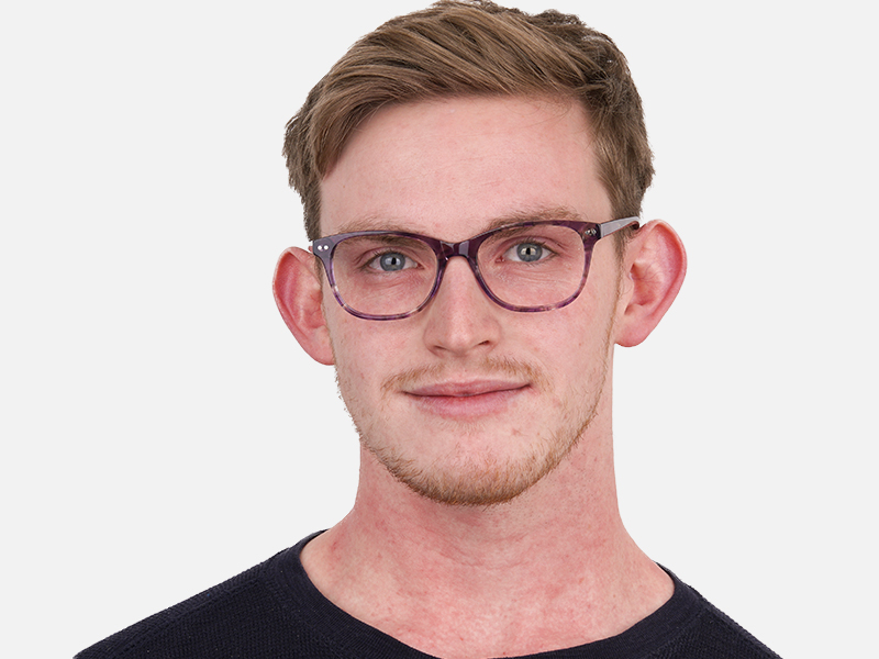 Violet Purple Marble Acetate Rectangle Glasses-3