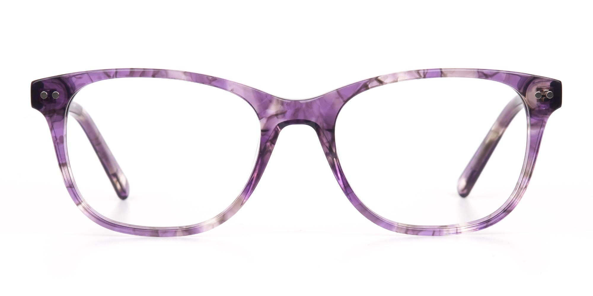 Violet Purple Marble Acetate Rectangle Glasses-3