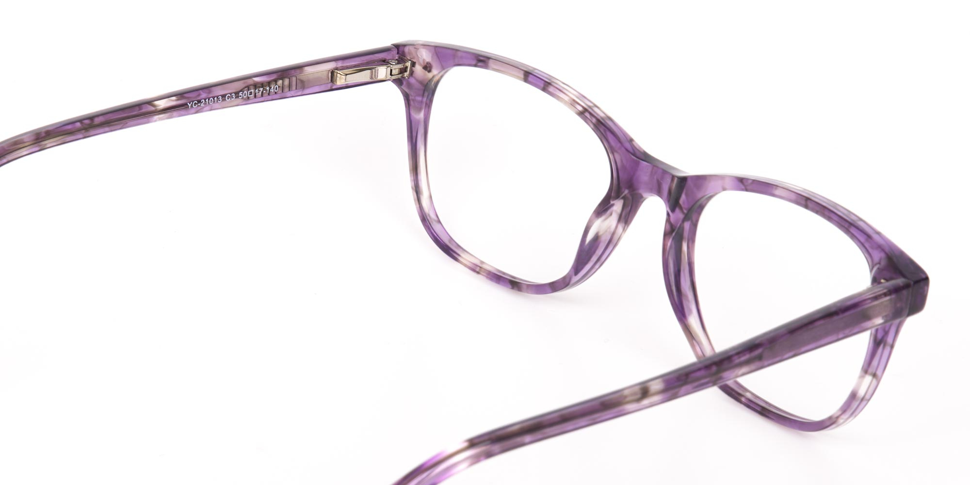 Violet Purple Marble Acetate Rectangle Glasses-3