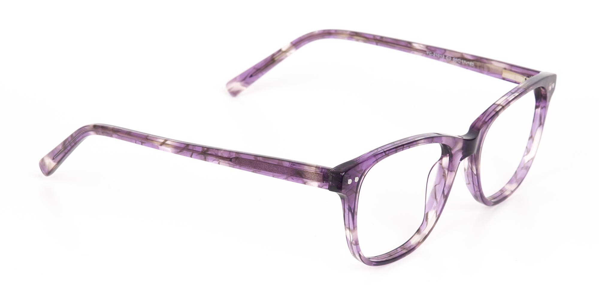 Violet Purple Marble Acetate Rectangle Glasses-3