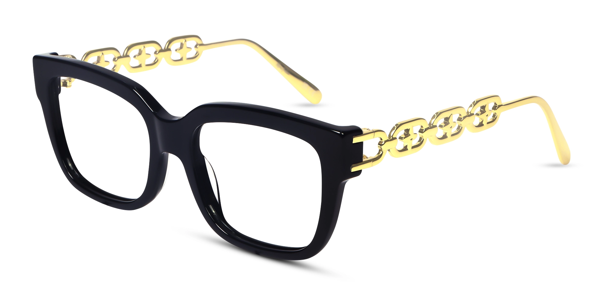Black & Gold Square Full-Rim Glasses Black & Gold Square Full-Rim Glasses