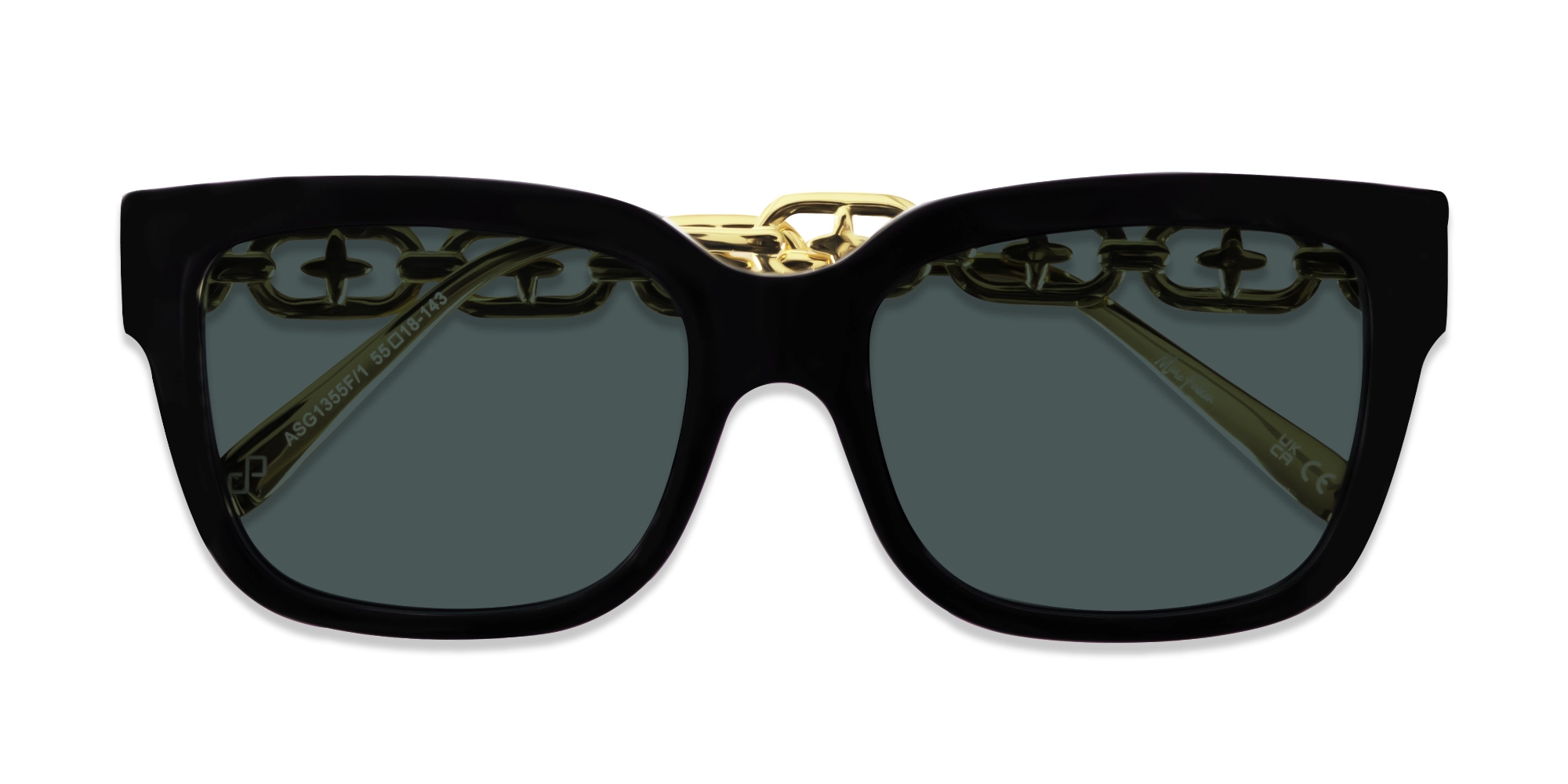Gold Frame With Dark Grey Tint Sunglasses-6