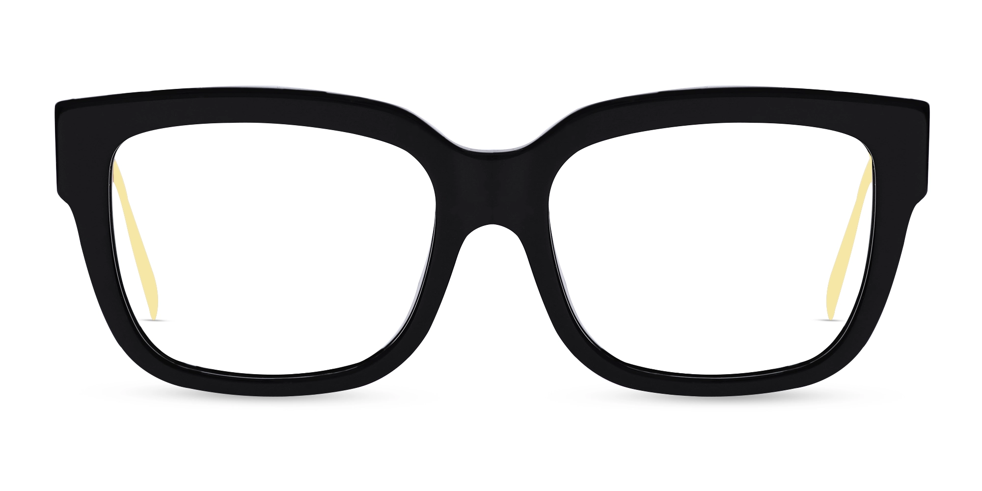 Black & Gold Square Full-Rim Glasses Black & Gold Square Full-Rim Glasses