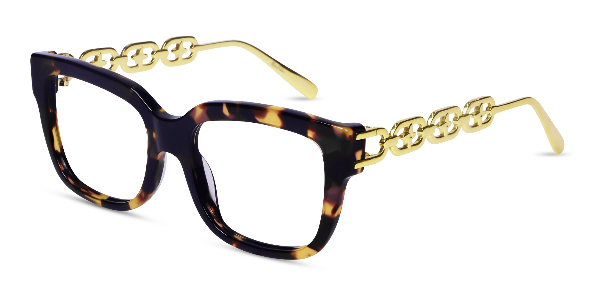 Havana Tortoise & Gold Full-Rim Glasses