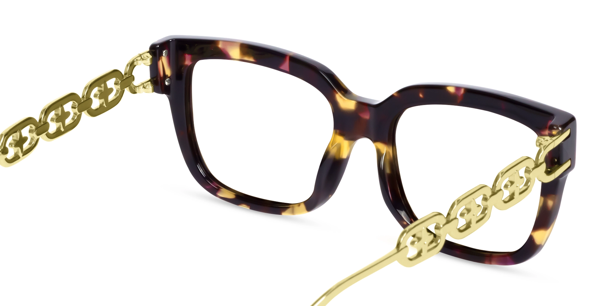 Havana Tortoise & Gold Full-Rim Glasses