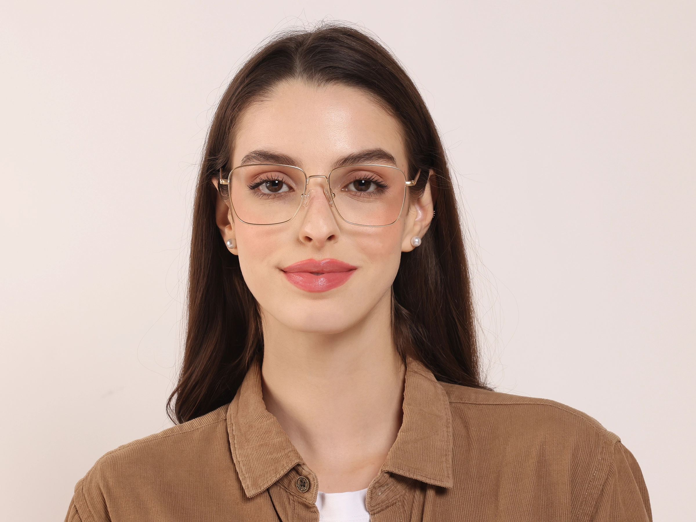 Retro Glasses Frame in Gold Metal with Tortoise Temple Tips, Eyeglasses -2