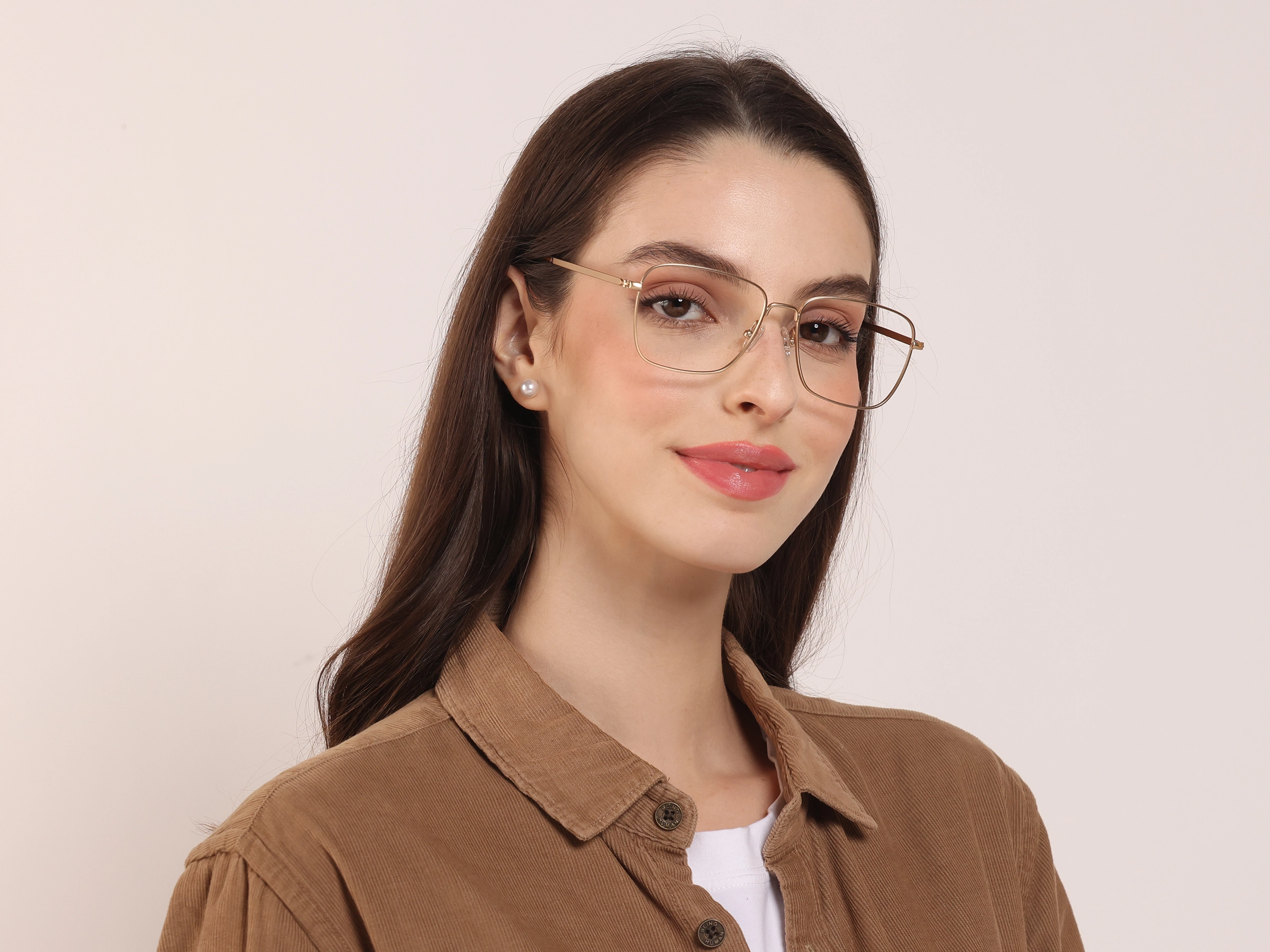 Retro Glasses Frame in Gold Metal with Tortoise Temple Tips, Eyeglasses -2