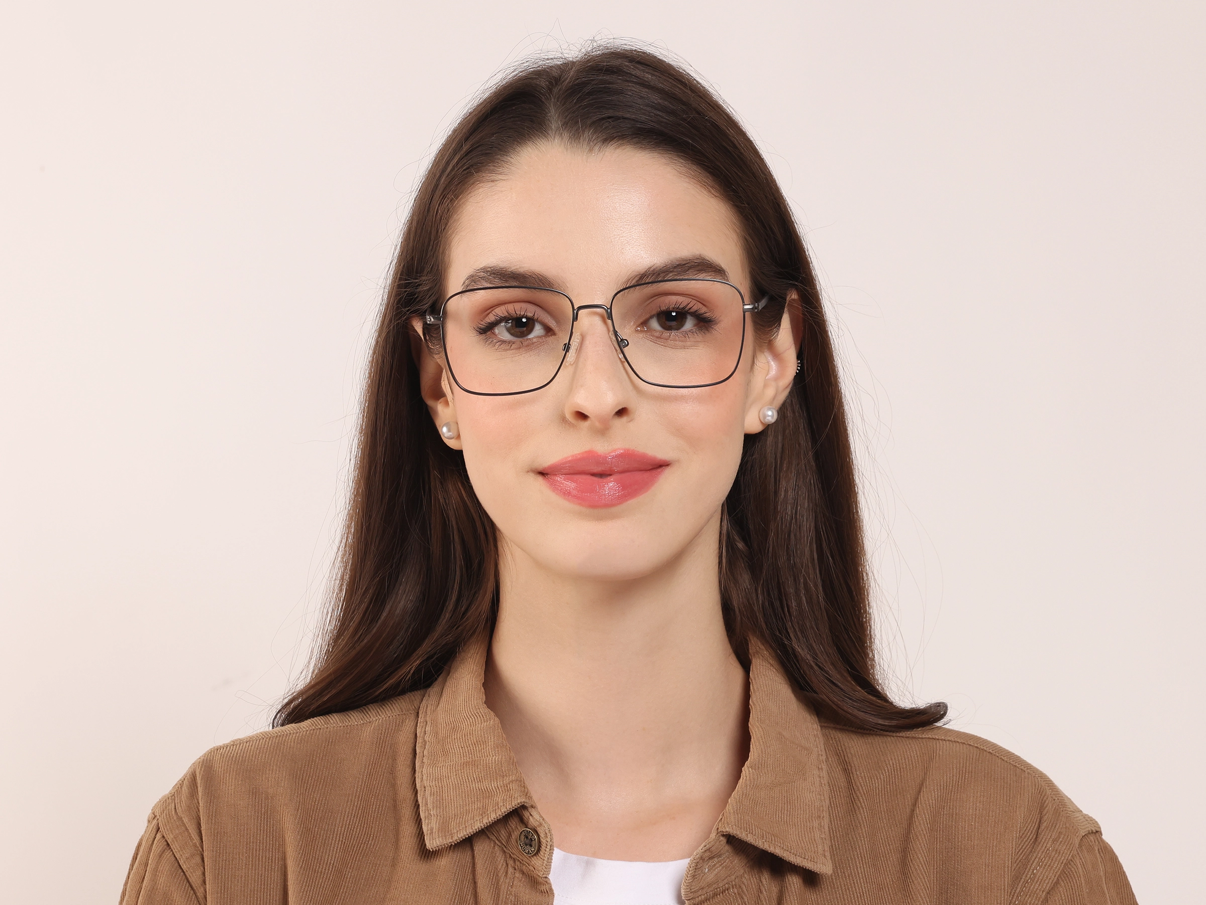 Gunmetal Square Glasses, Eyeglasses -2