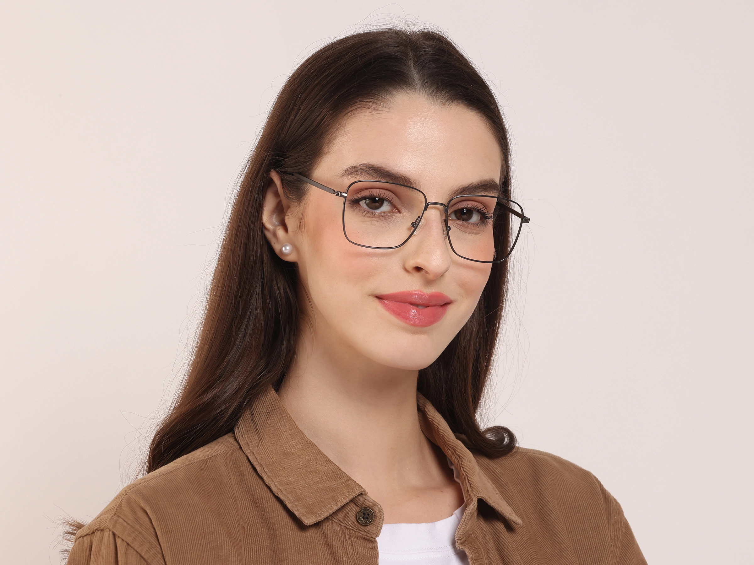 Gunmetal Square Glasses, Eyeglasses -2