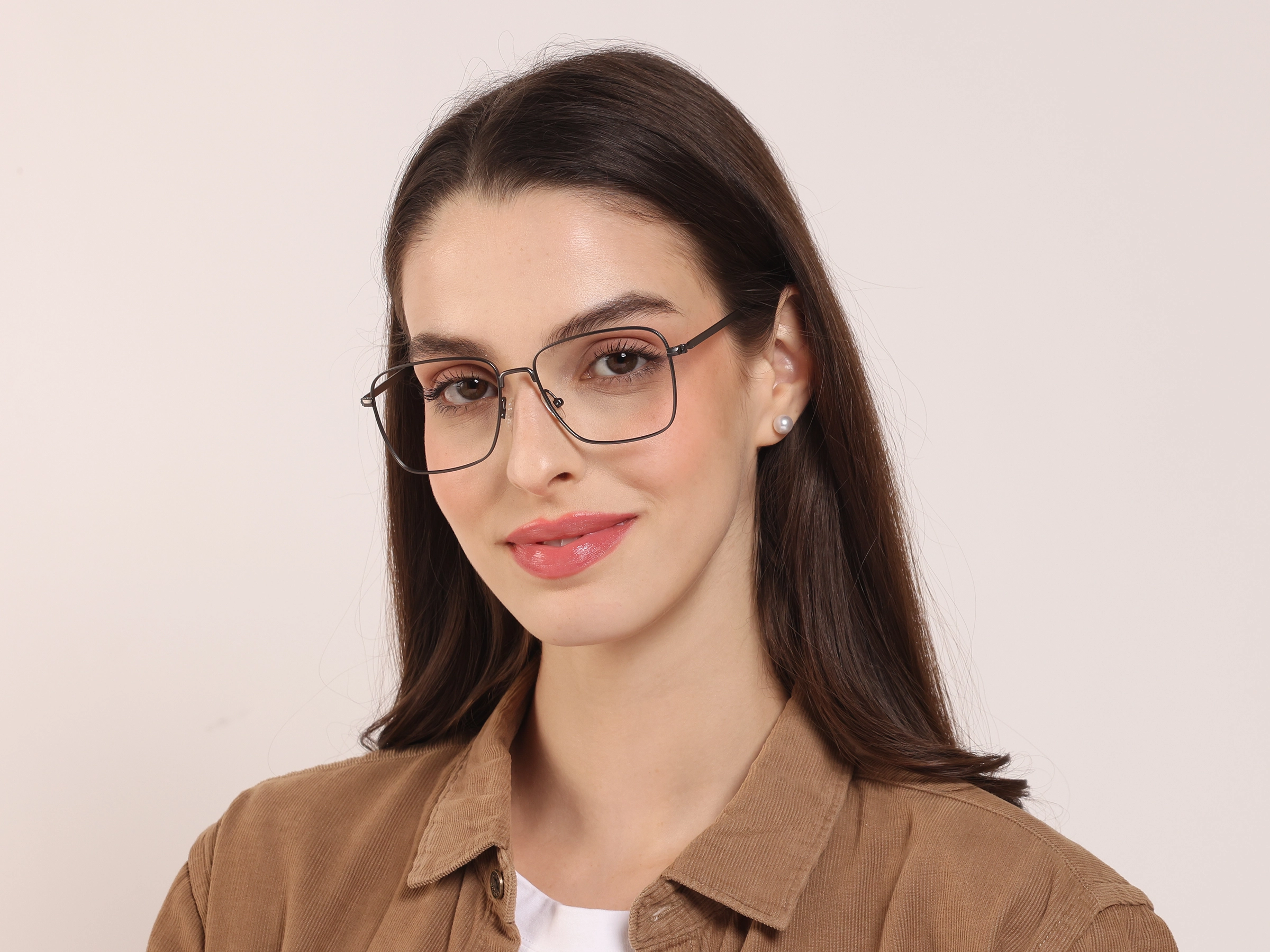 Gunmetal Square Glasses, Eyeglasses -2