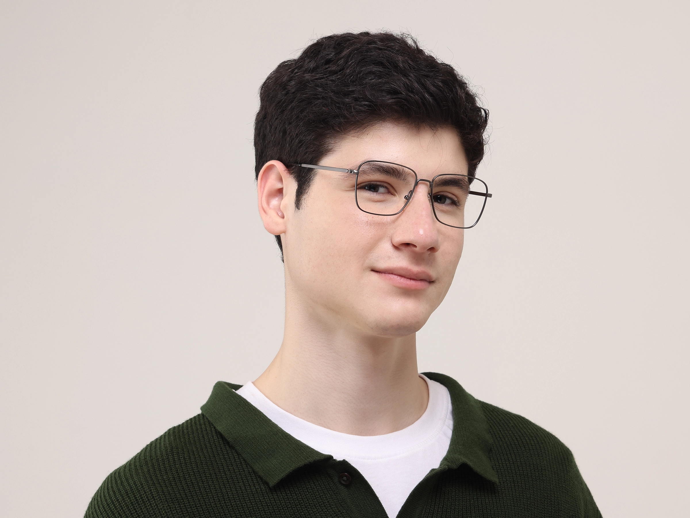 Gunmetal Square Glasses, Eyeglasses -2