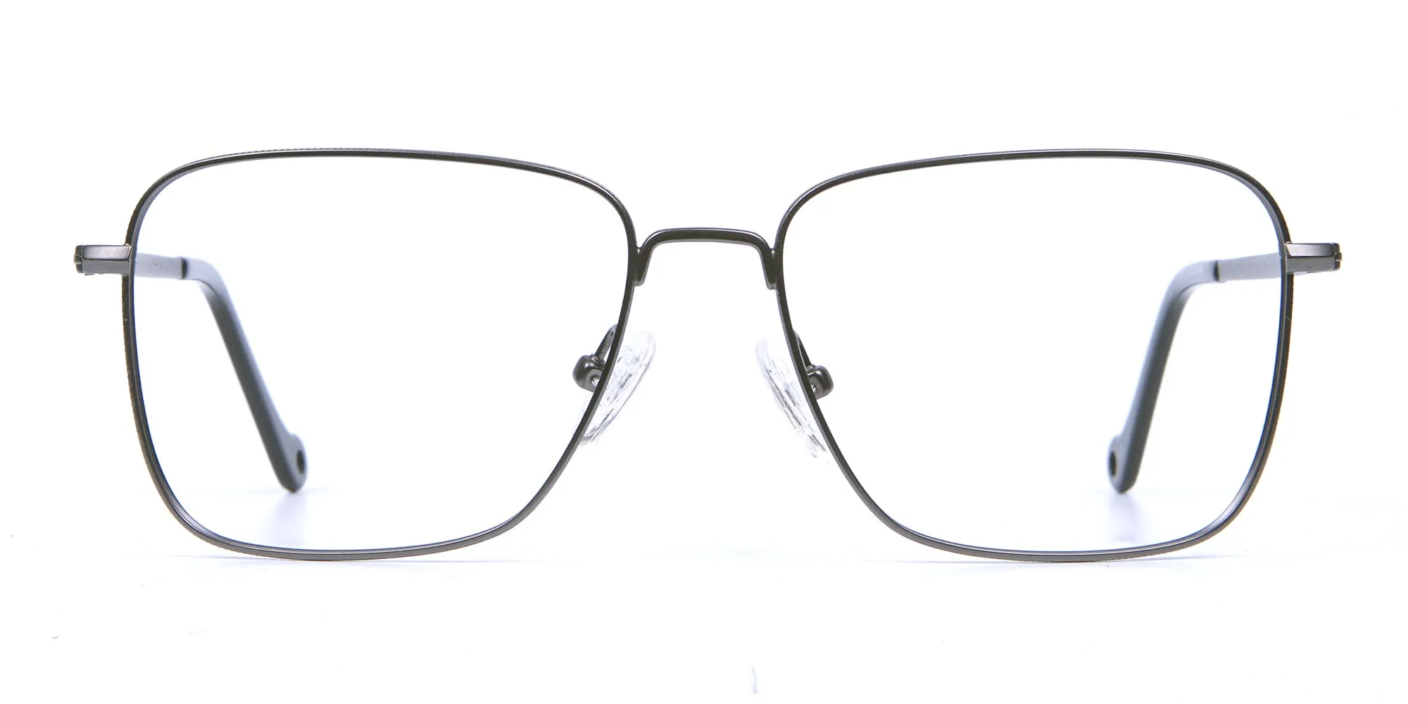 Gunmetal Square Glasses, Eyeglasses -2