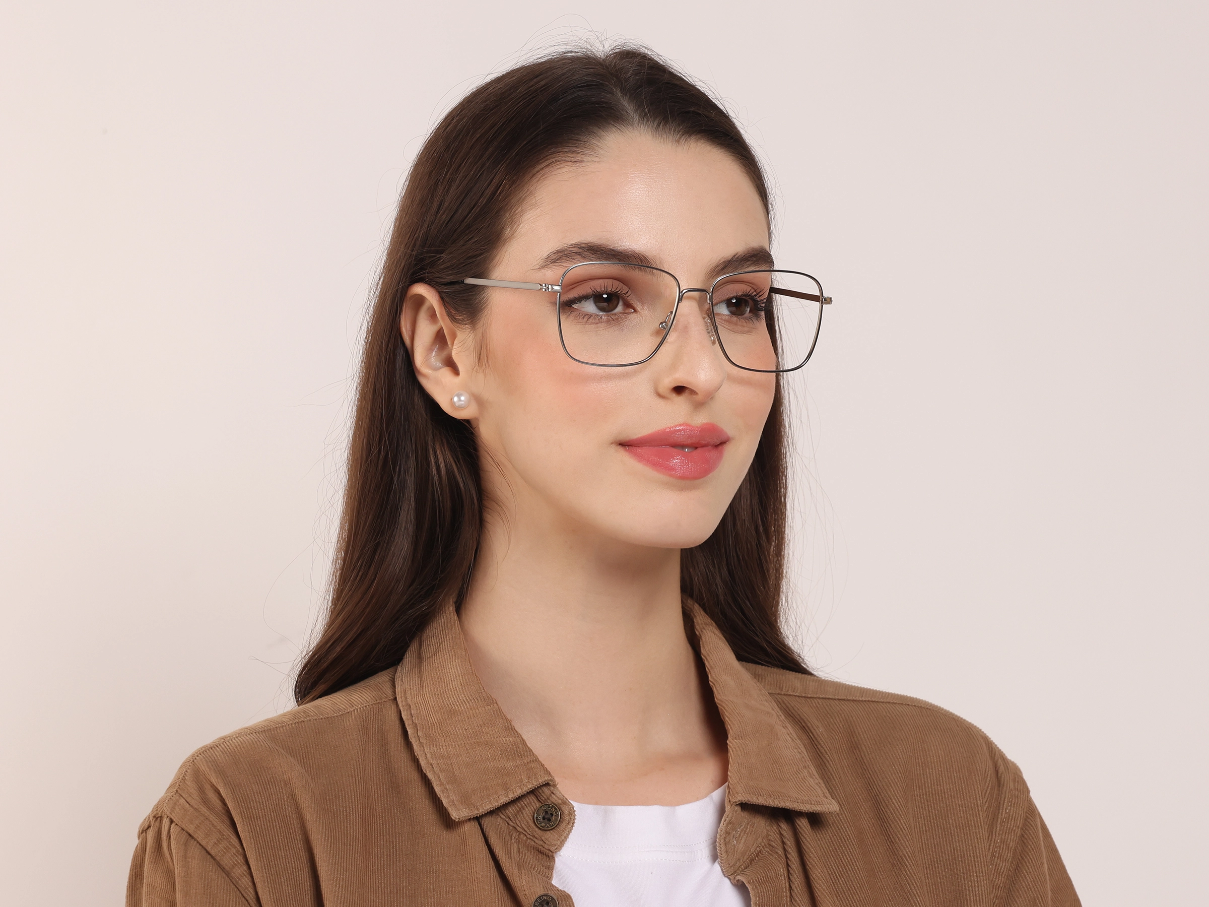 Silver Rectangular Glasses, Eyeglasses -2