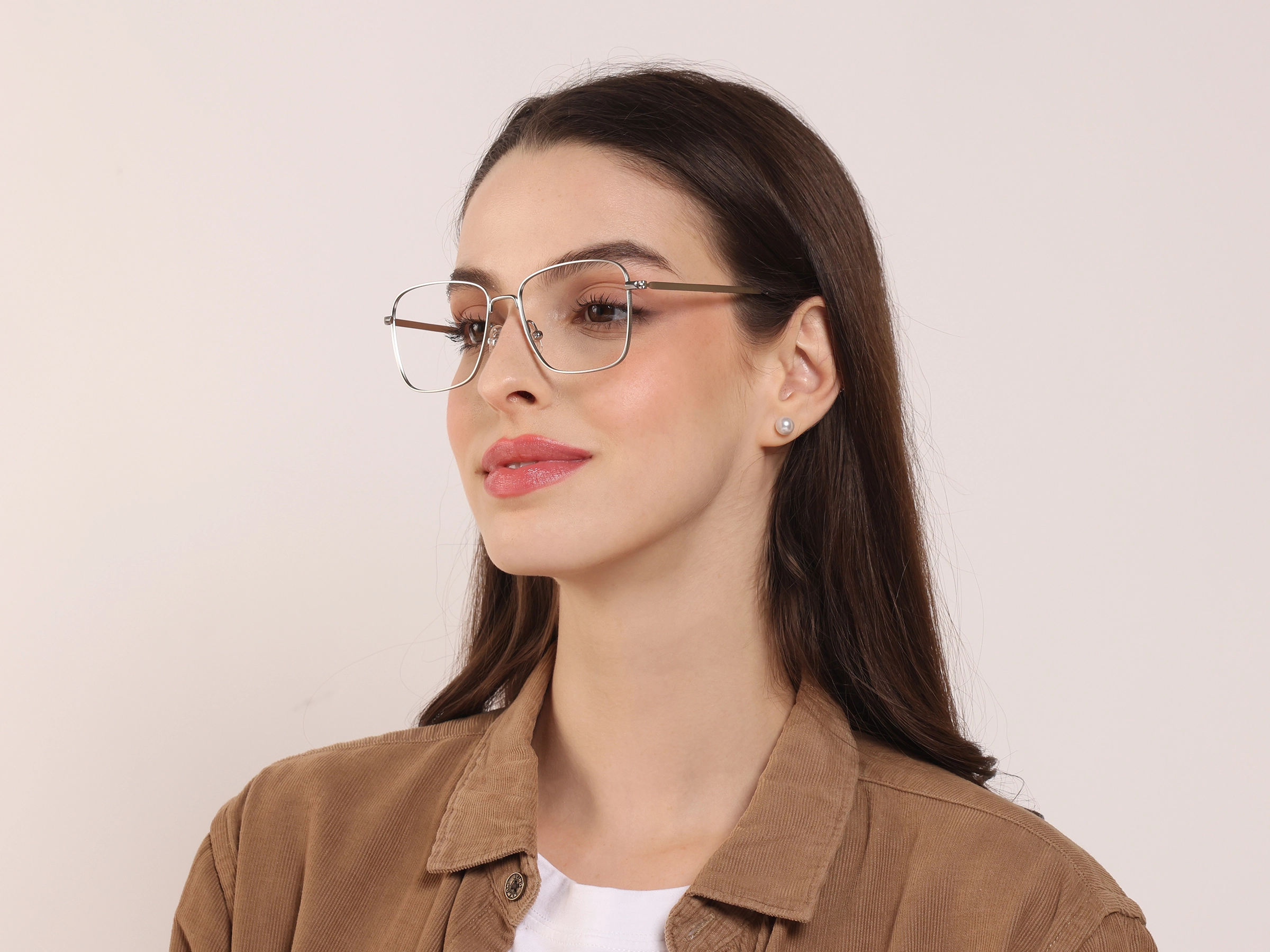 Silver Rectangular Glasses, Eyeglasses -2