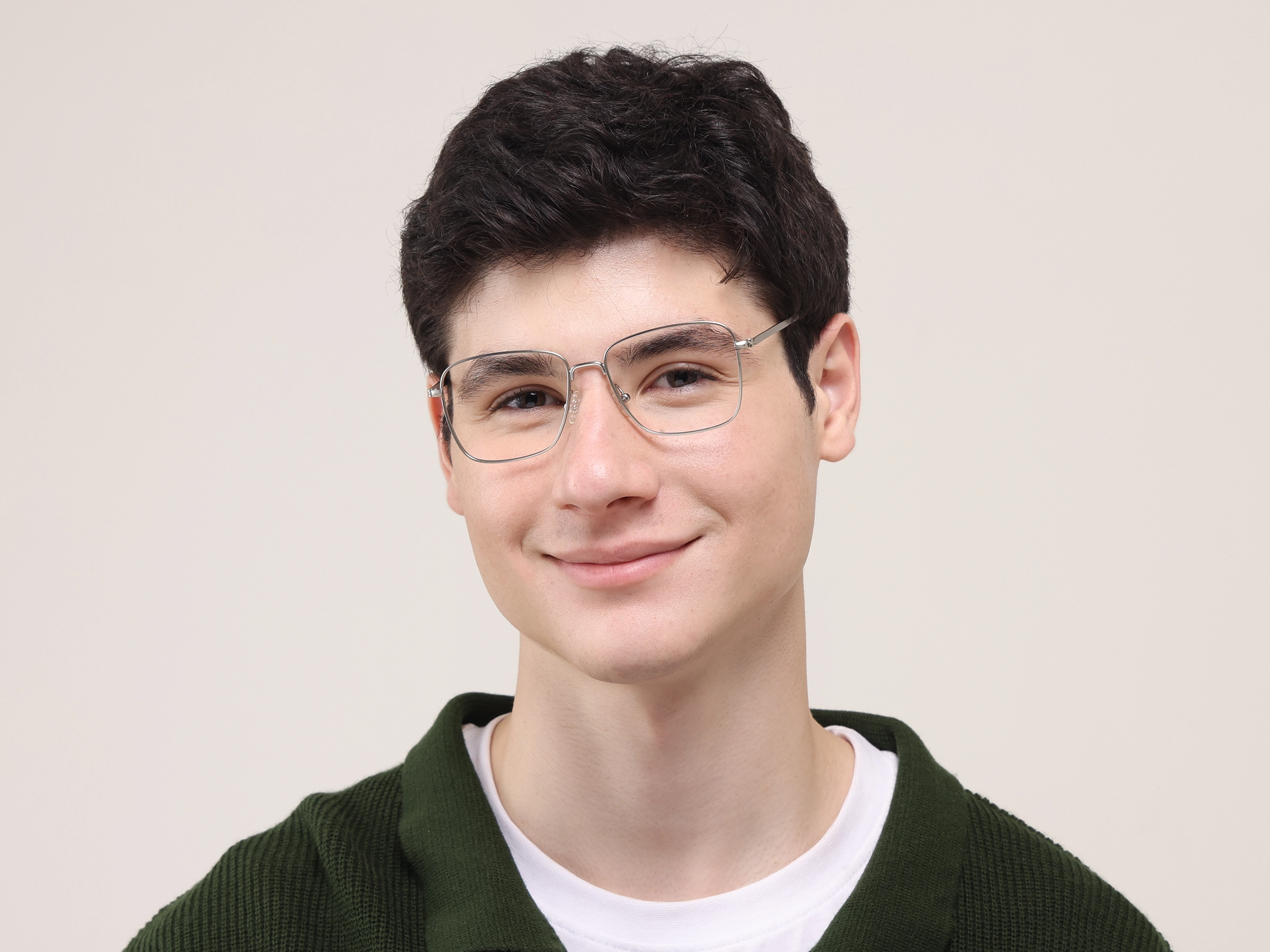 Silver Rectangular Glasses, Eyeglasses -2