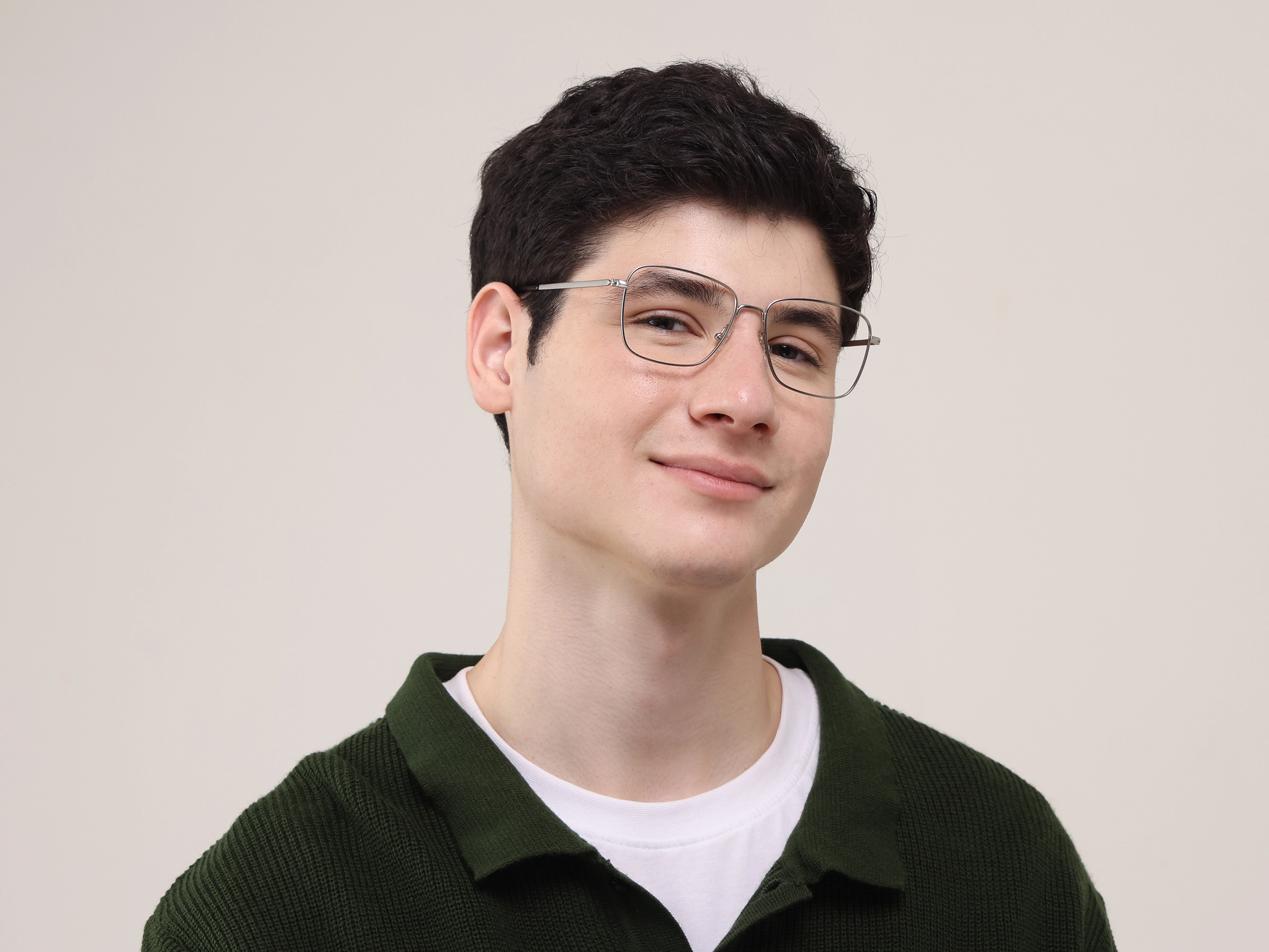 Silver Rectangular Glasses, Eyeglasses -2