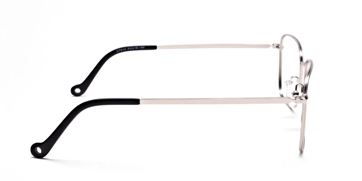 Silver Rectangular Glasses, Eyeglasses -2