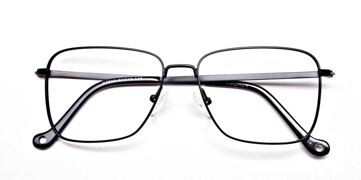 Black Rectangular Glasses, Eyeglasses -6