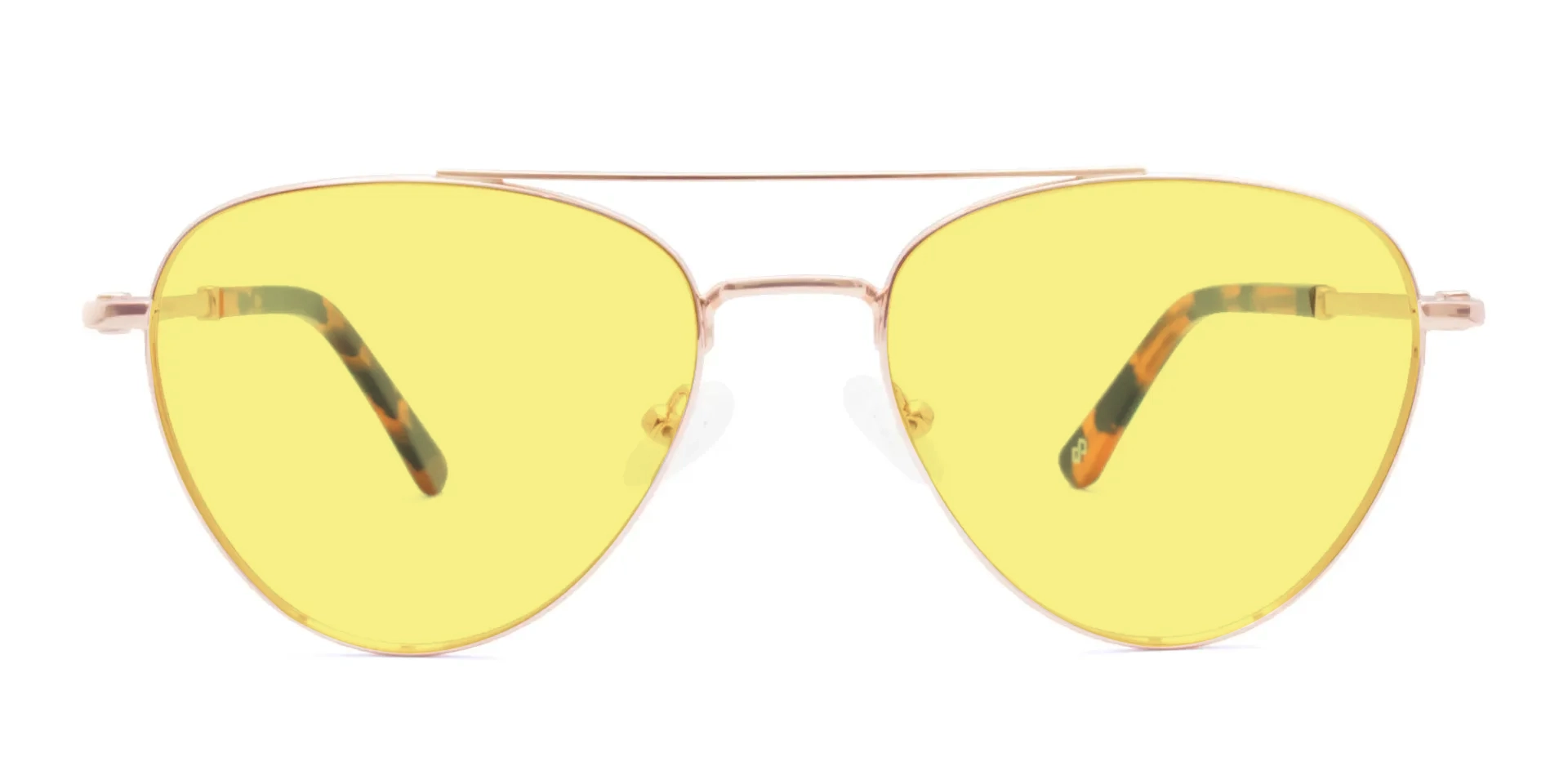 Pilot Double-Bridge Yellow Tint Glasses-1