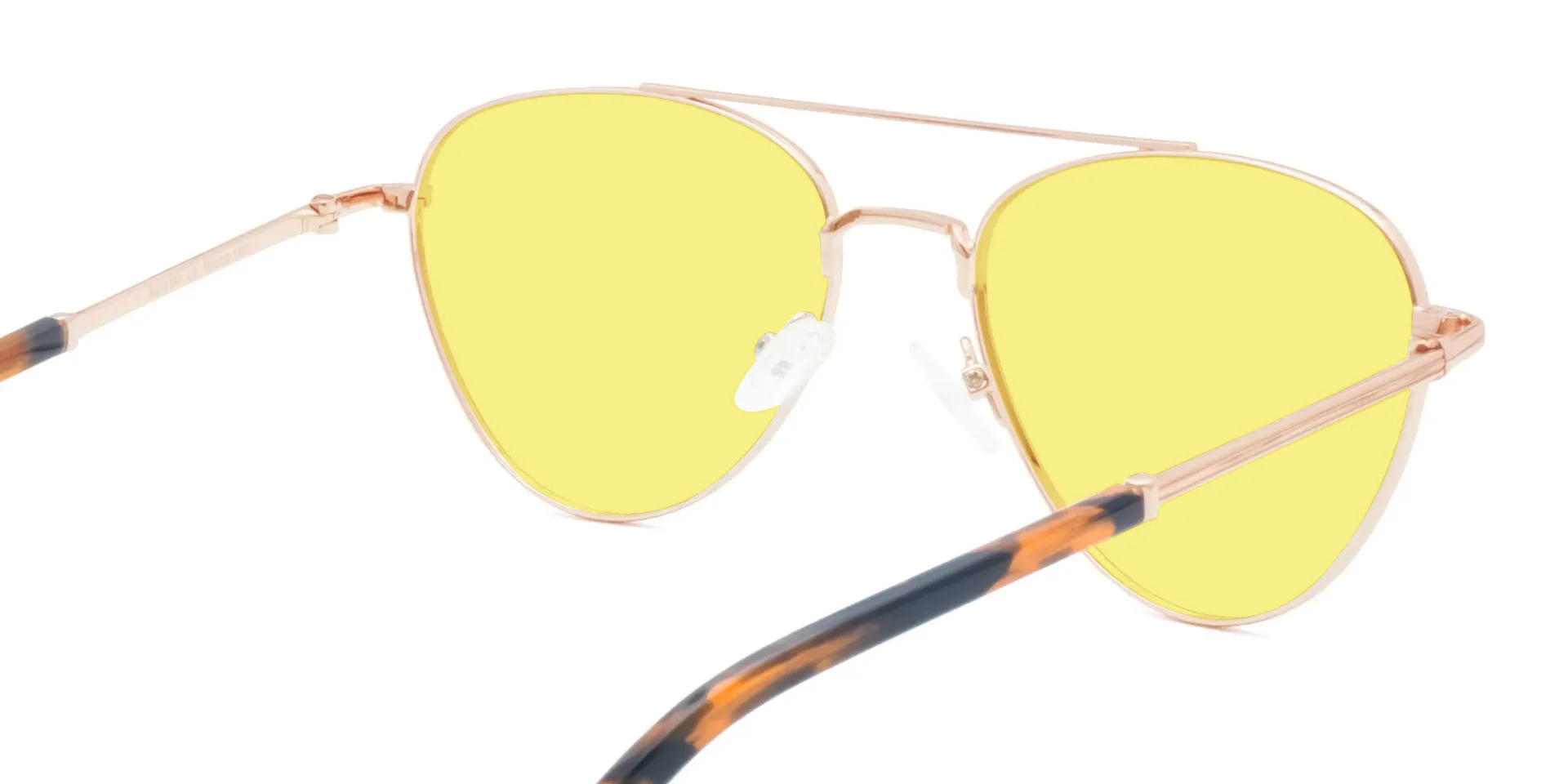 Pilot Double-Bridge Yellow Tint Glasses-5