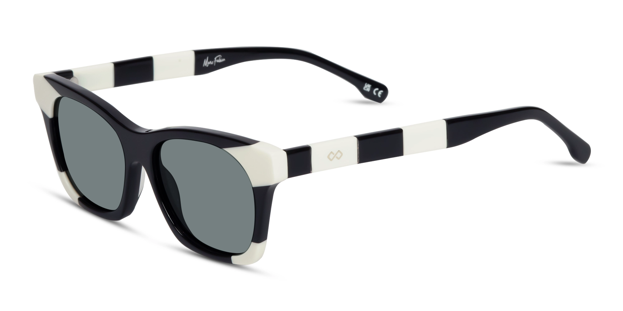 Black & White Square Cat Eye Sunglasses 3