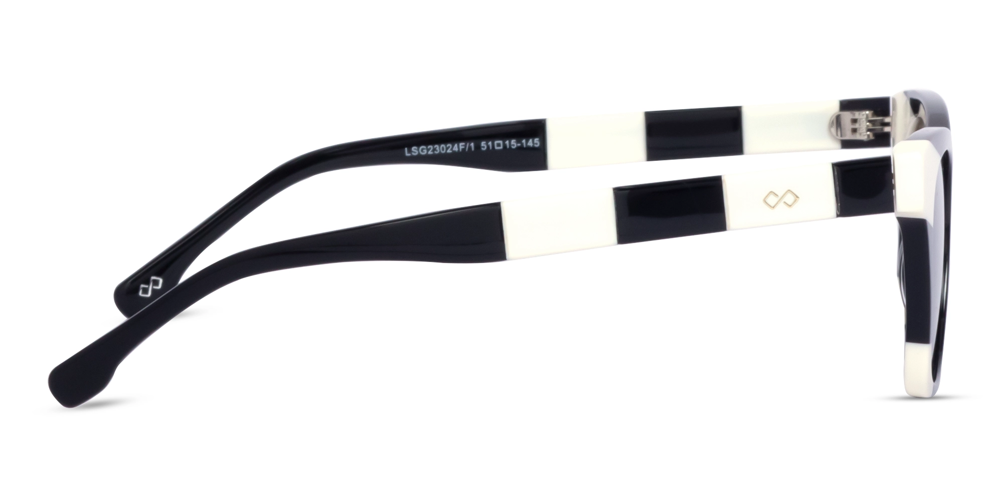 Black & White Square Cat Eye Sunglasses 4