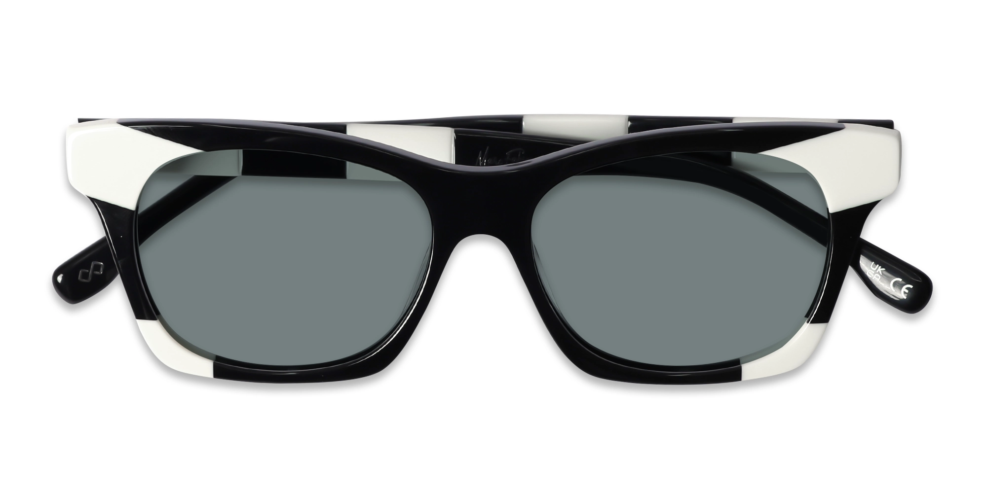 Black & White Square Cat Eye Sunglasses 6