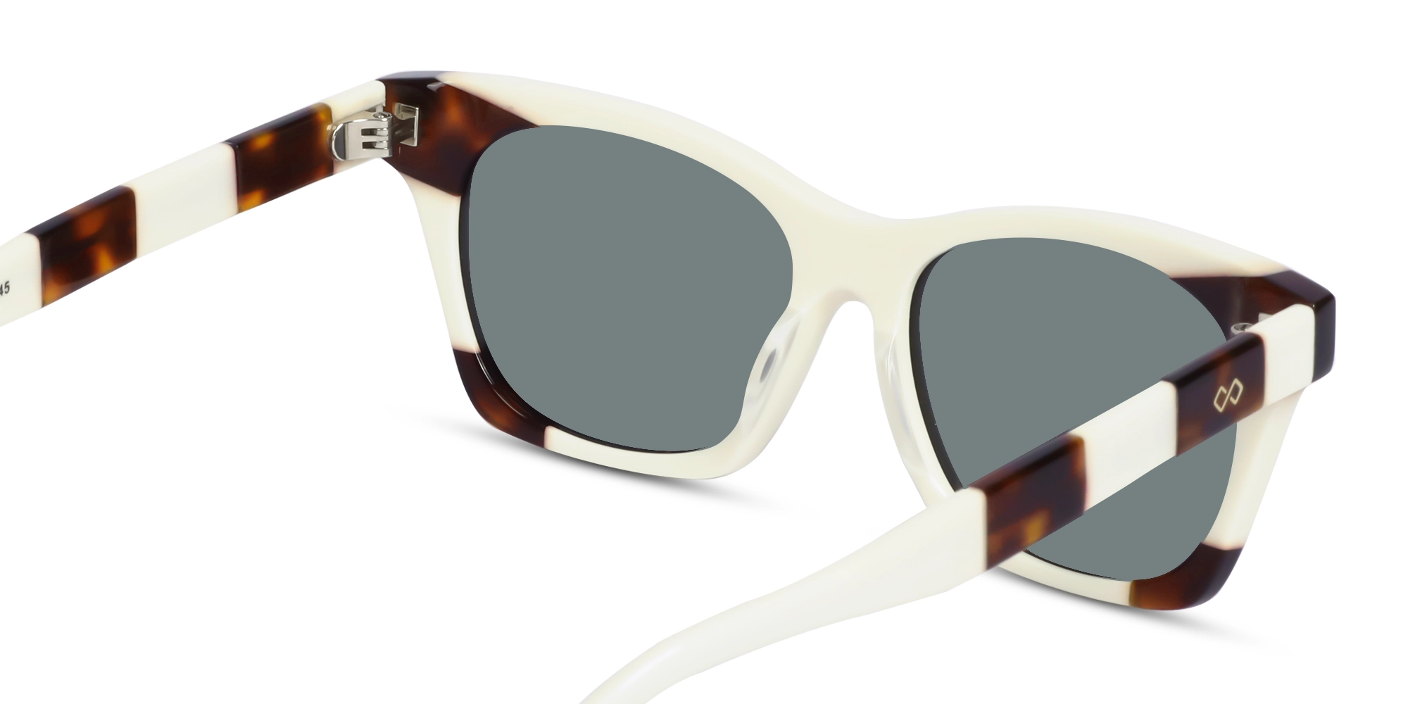 White & Tortoise Square Cat-Eye Sunglasses 5