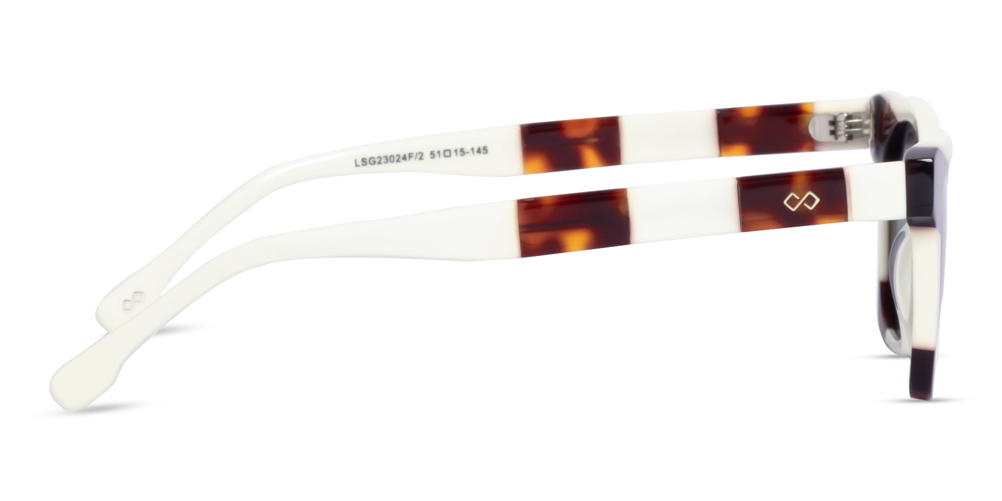 White & Tortoise Square Cat-Eye Sunglasses 4