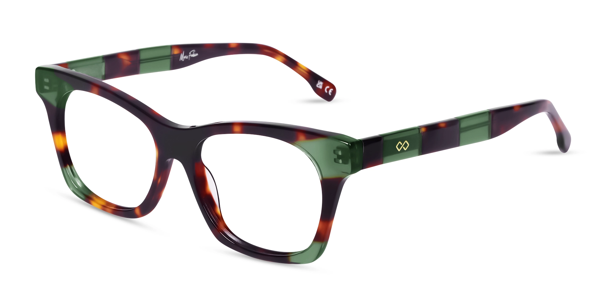 Crystal Tortoise & Green Colourful Glasses Crystal Tortoise & Green Colourful Glasses