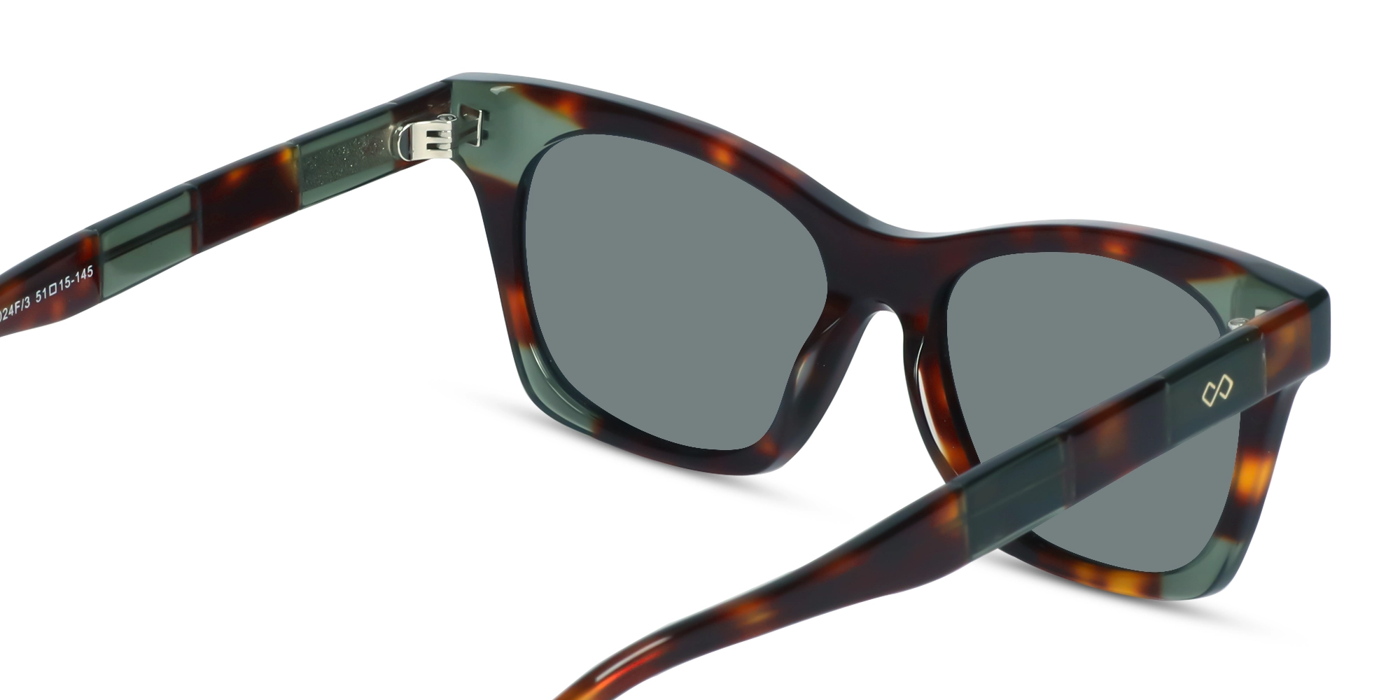 Crystal Tortoise & Green Square Cat-Eye Sunglasses 5