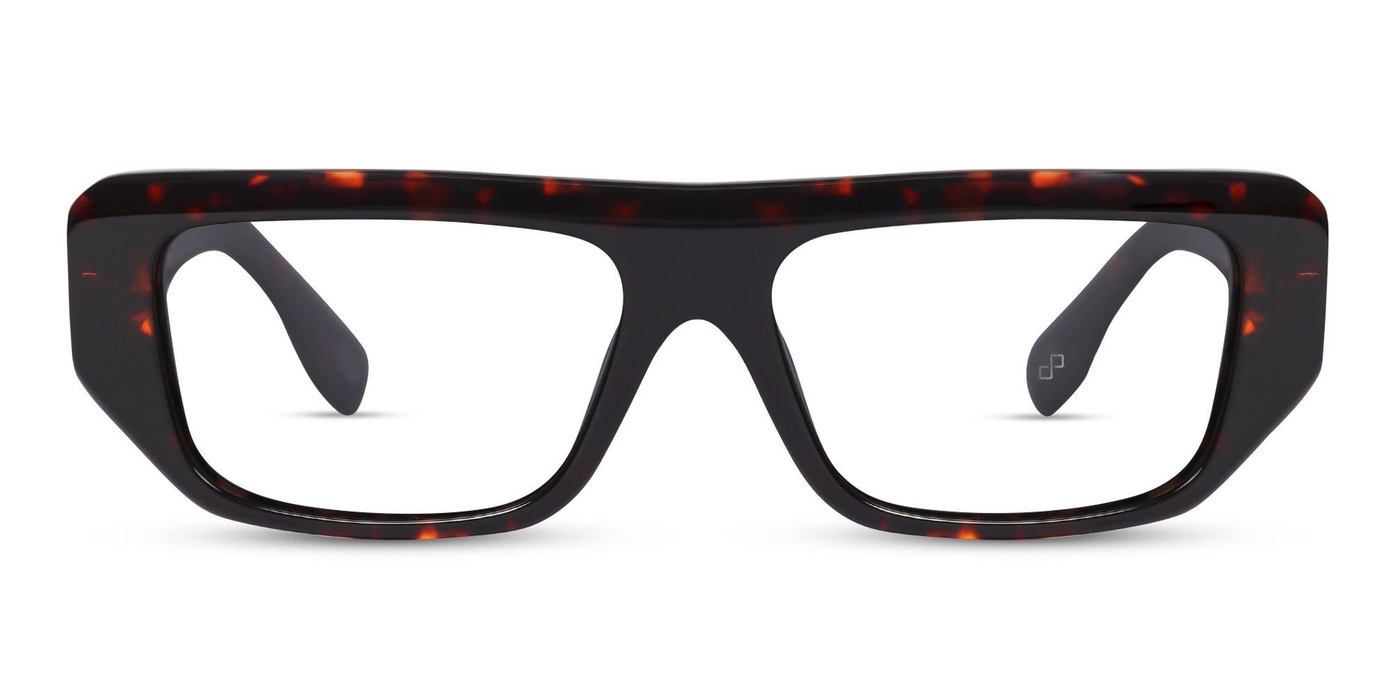 Dark Tortoise Flat Top Rectangle Glasses