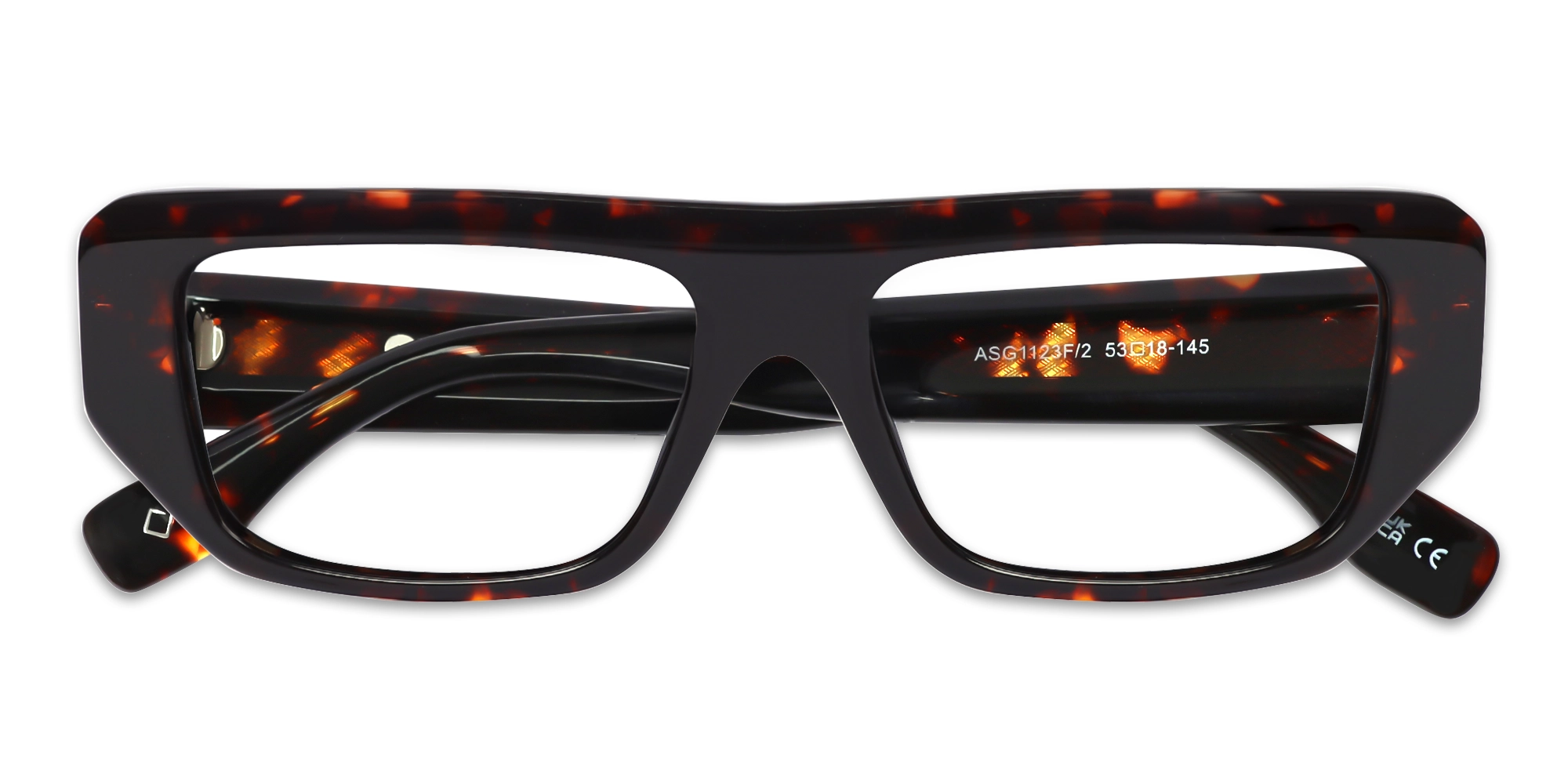 Dark Tortoise Flat Top Rectangle Glasses