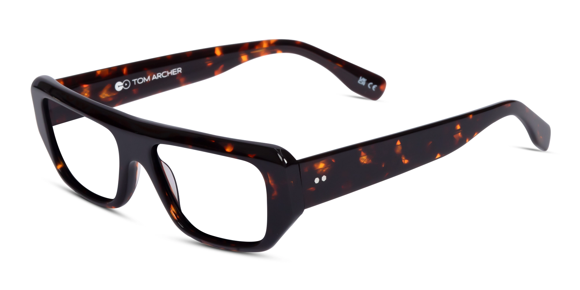Dark Tortoise Flat Top Rectangle Glasses