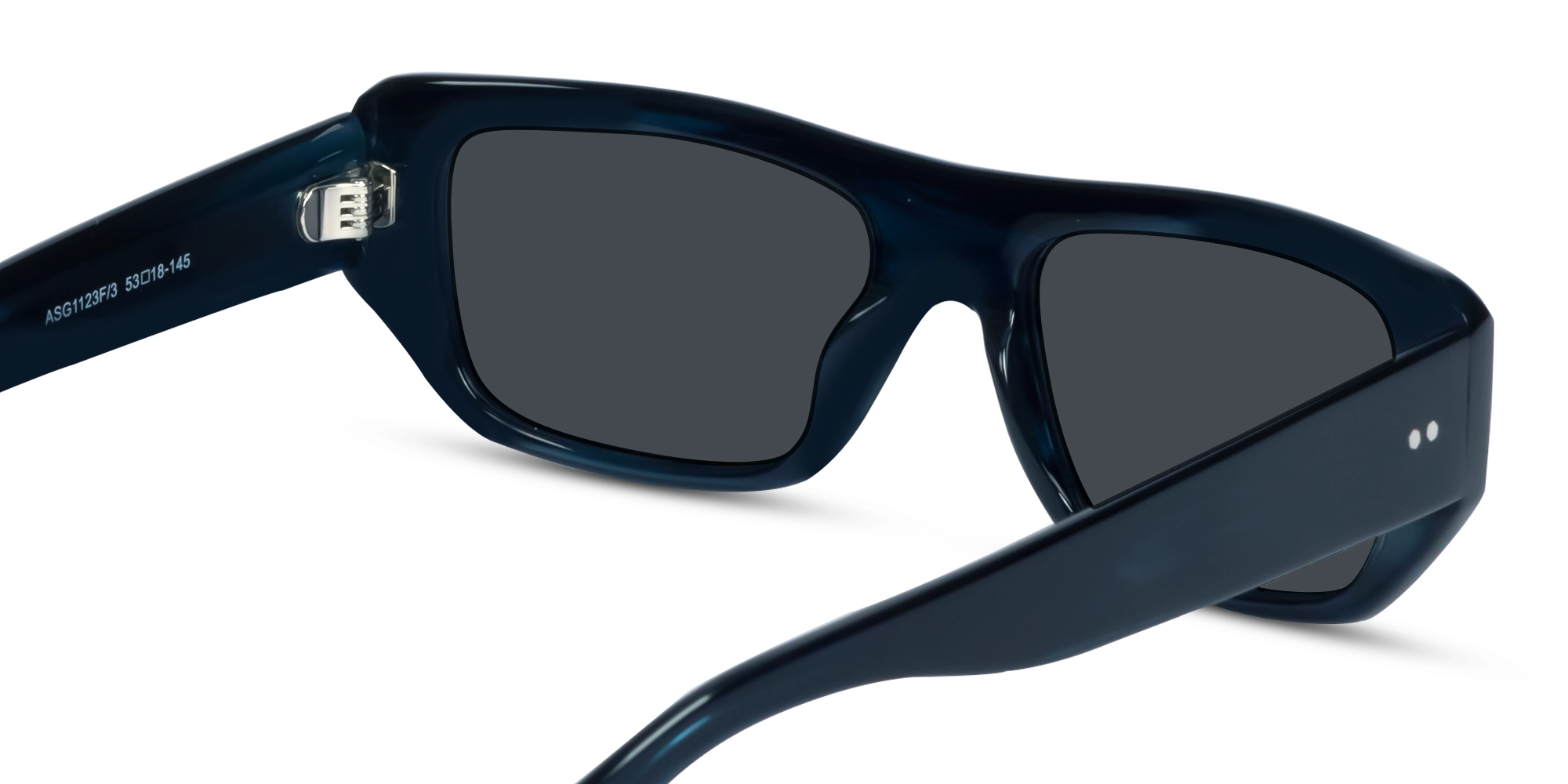 Dark Azure Rectangle Flat Top Sunglasses 5