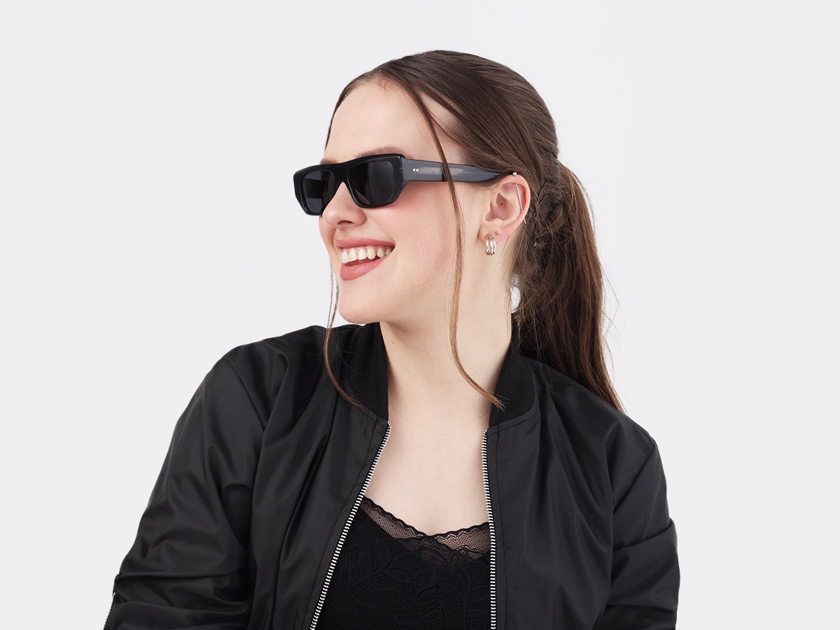 Acacia Grey Marble Flat Top Sunglasses 52
