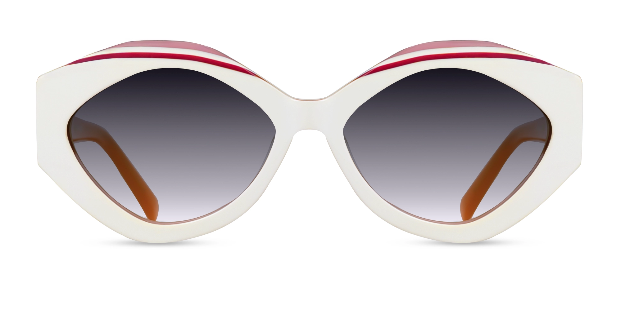 Geometric Cat-Eye Grey Gradient Tint Sunglasses-1